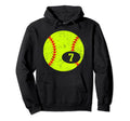 Softball Sport 7 Jersey Number Hoodie - Minimalist Print for Adults - T-Shirt, Sweatshirt, Hoodie