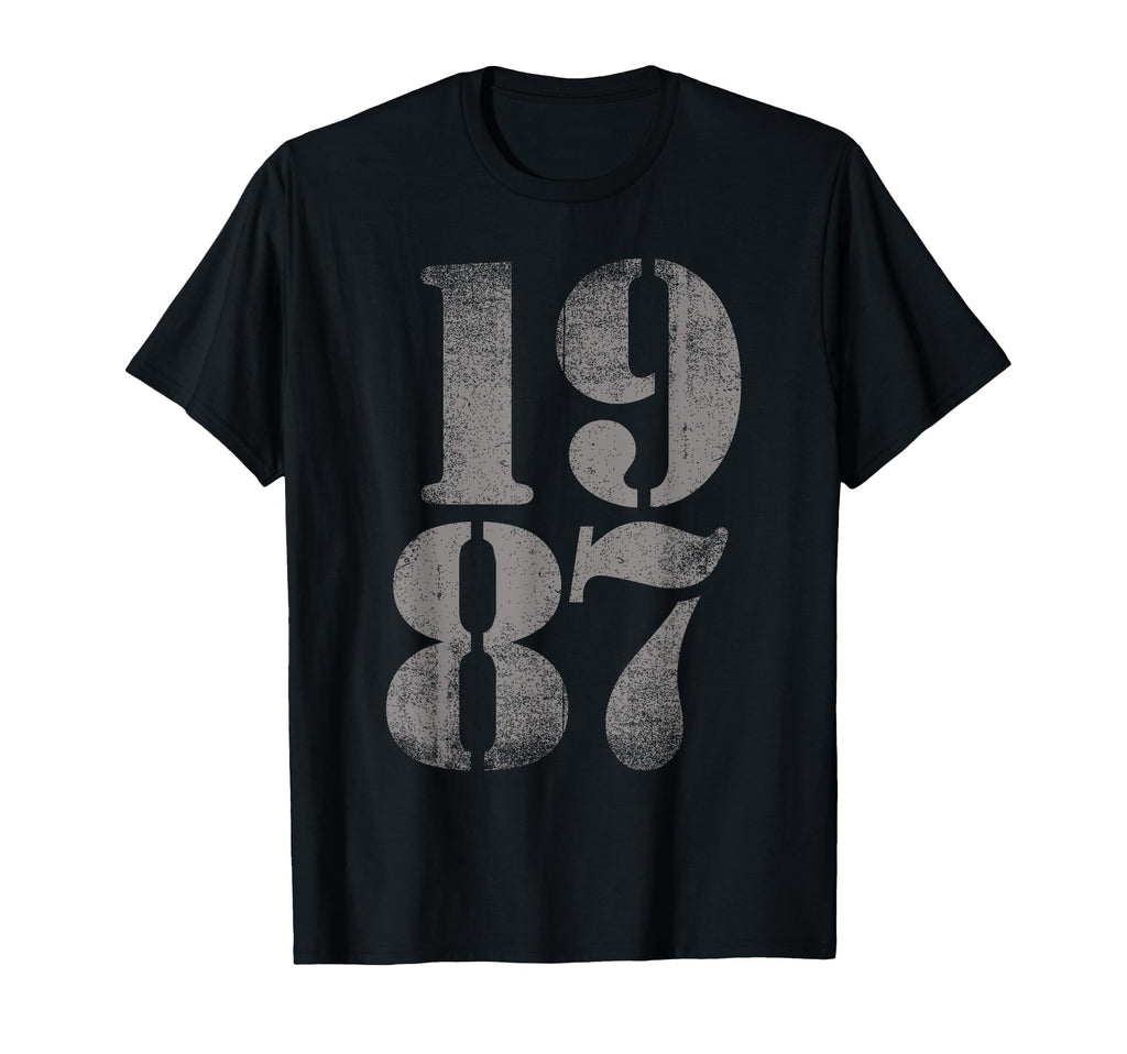 1987 Birth Year Distressed Birthday T-Shirt - Fun Novelty Design Men Women - T-Shirt, Sweatshirt, Hoodie