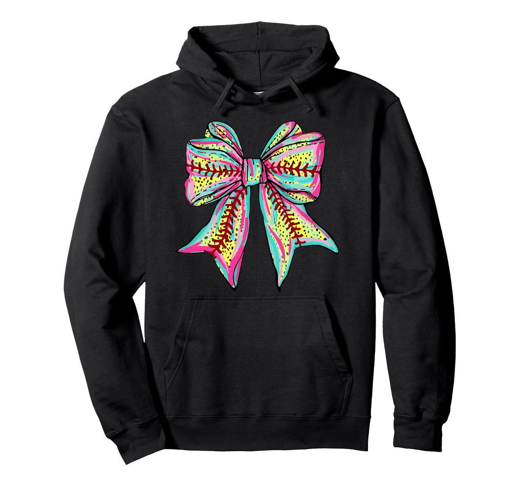 Baseball Softball Coquette Bow Game Hoodie - Custom Art Print for Adults - T-Shirt, Sweatshirt, Hoodie
