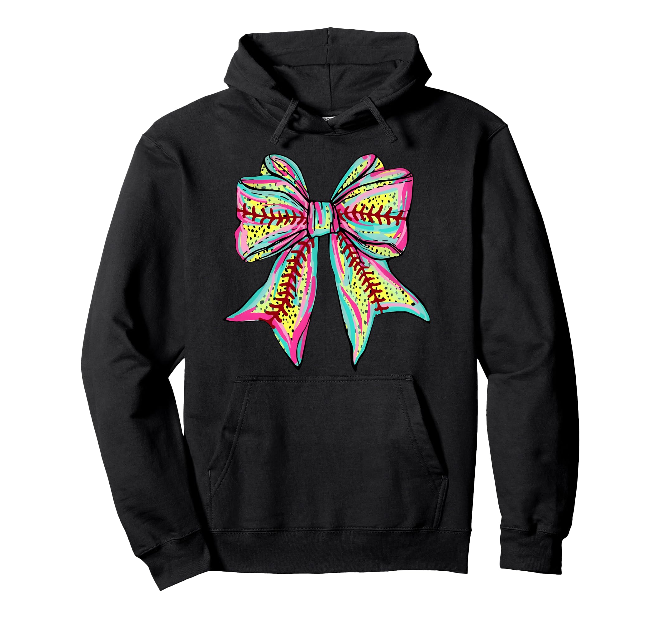 Baseball Softball Coquette Bow Game Hoodie - Custom Art Print for Adults - T-Shirt, Sweatshirt, Hoodie