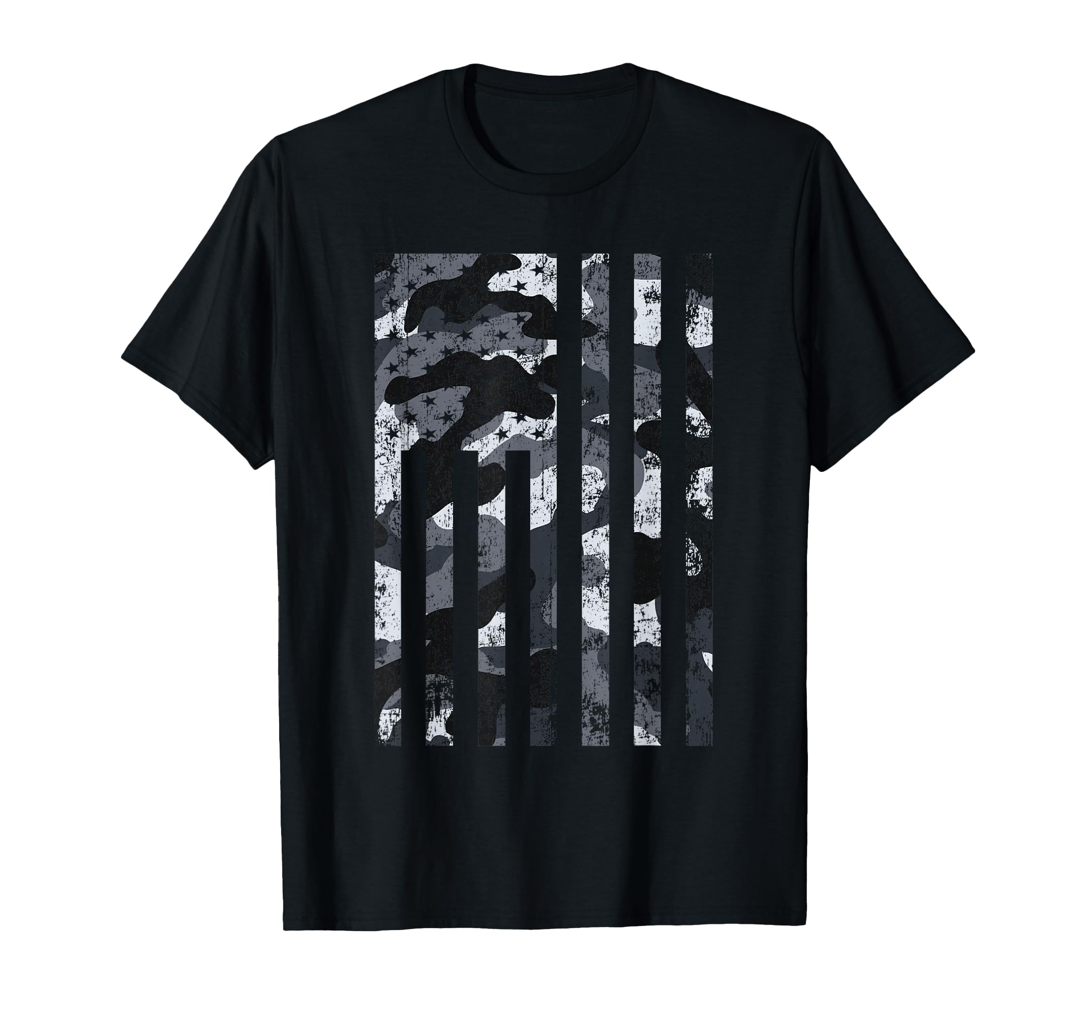 American Flag Black White Camo T-Shirt - Fun Novelty Design Men Women - T-Shirt, Sweatshirt, Hoodie