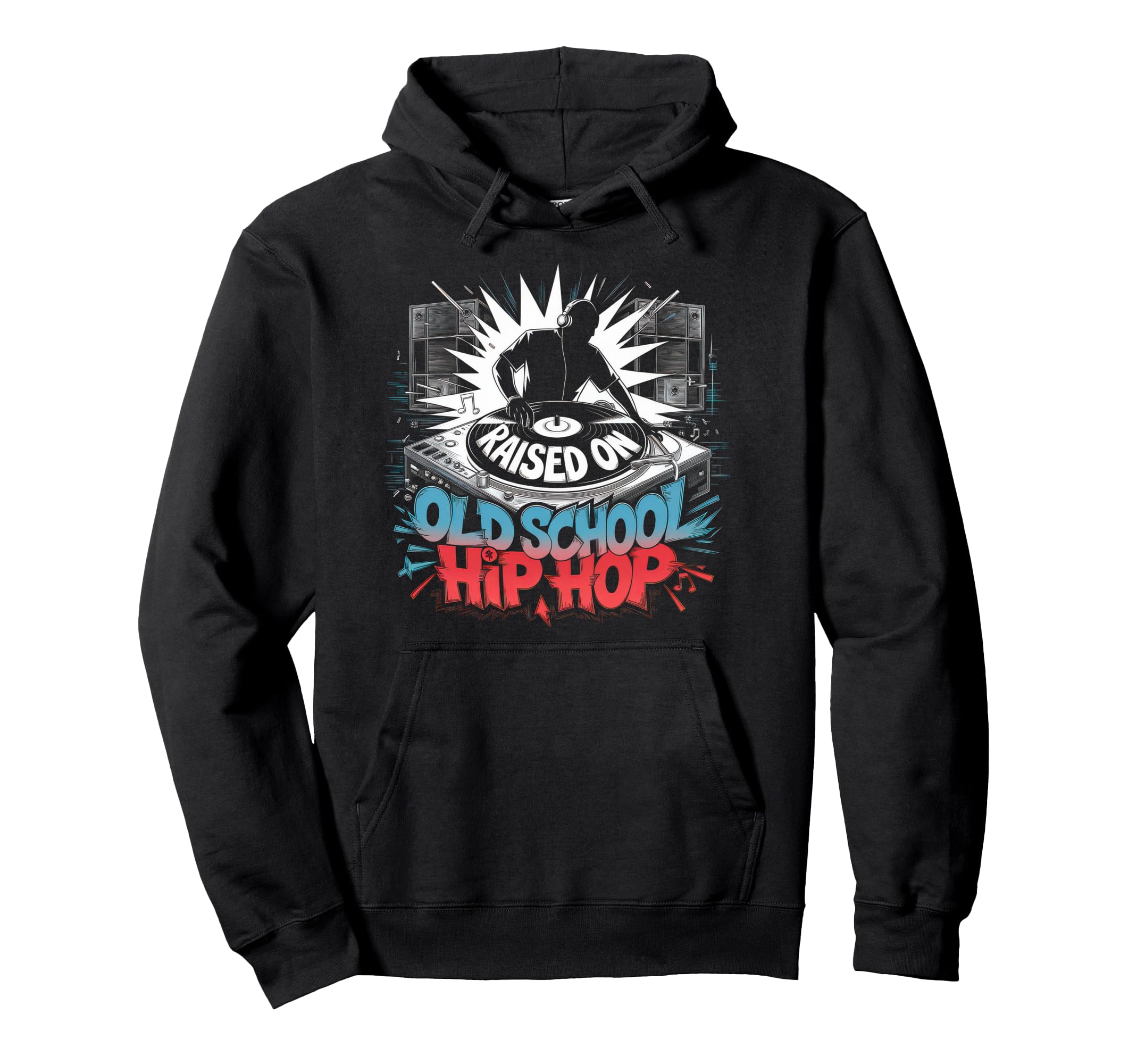 Raised Old School Graffiti Rap Hip Hop Hoodie - Custom Art Print Men Women - T-Shirt, Sweatshirt, Hoodie