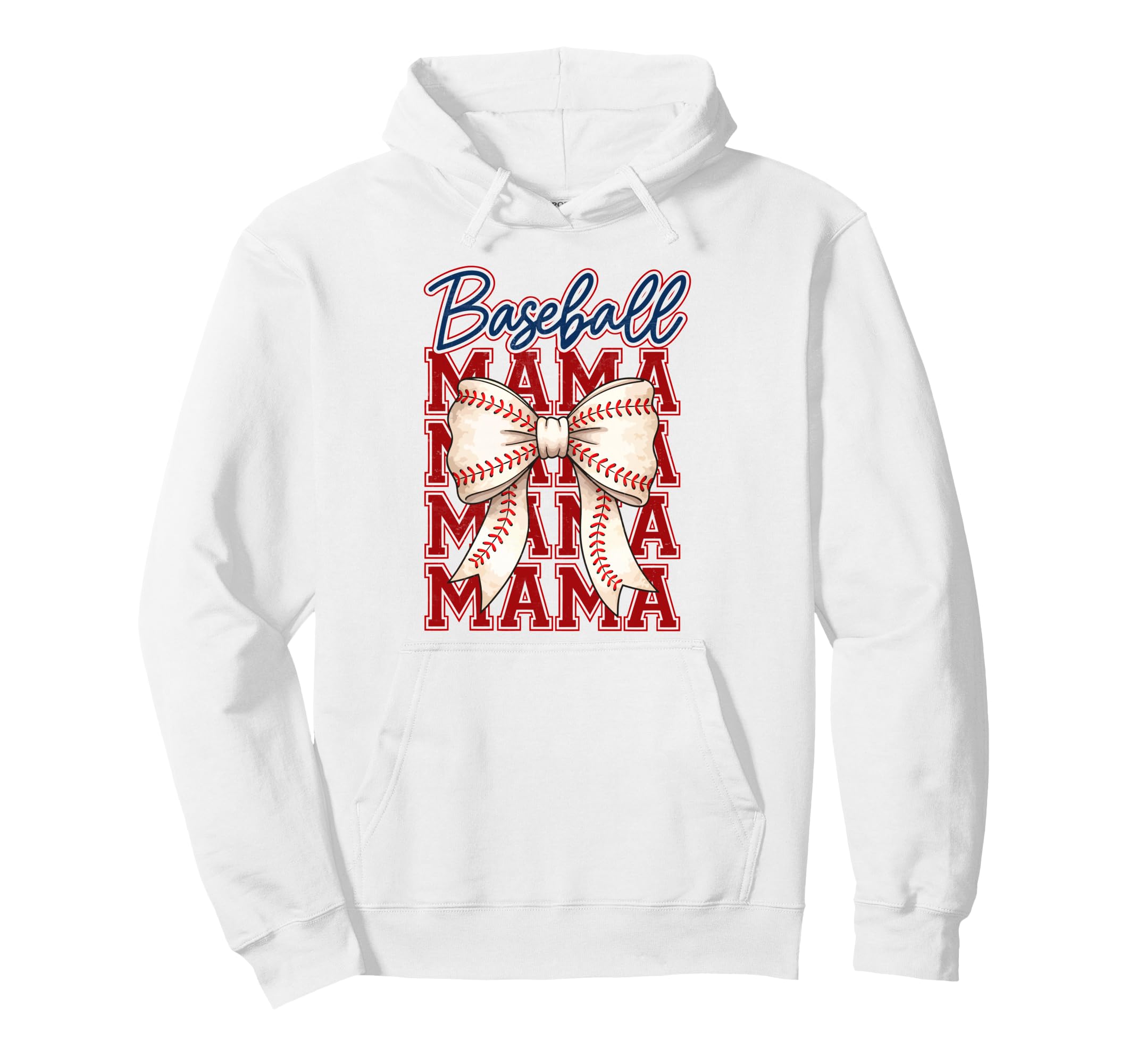 Baseball Mama Coquette Bow Hoodie - Casual Everyday Wear Men Women - T-Shirt, Sweatshirt, Hoodie