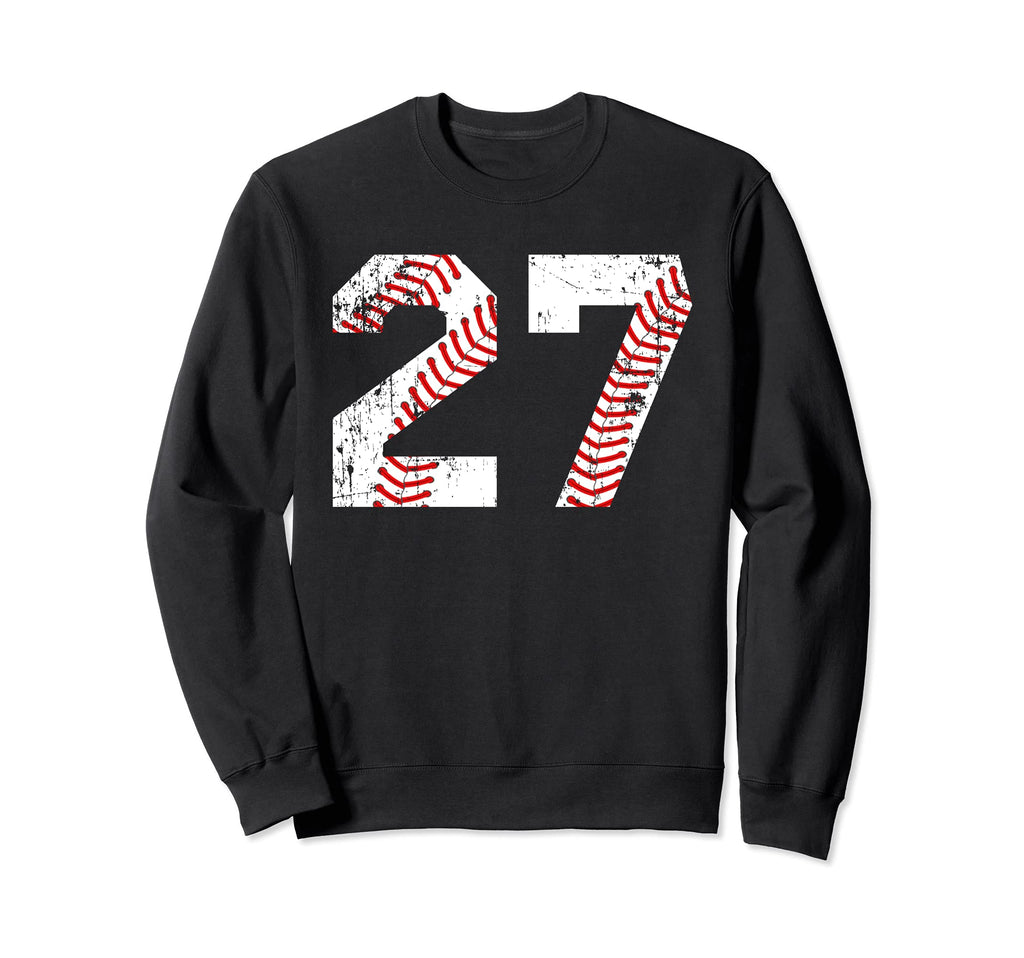 Baseball 27 Jersey Number Sweatshirt - Fun Novelty Design for Adults - T-Shirt, Sweatshirt, Hoodie