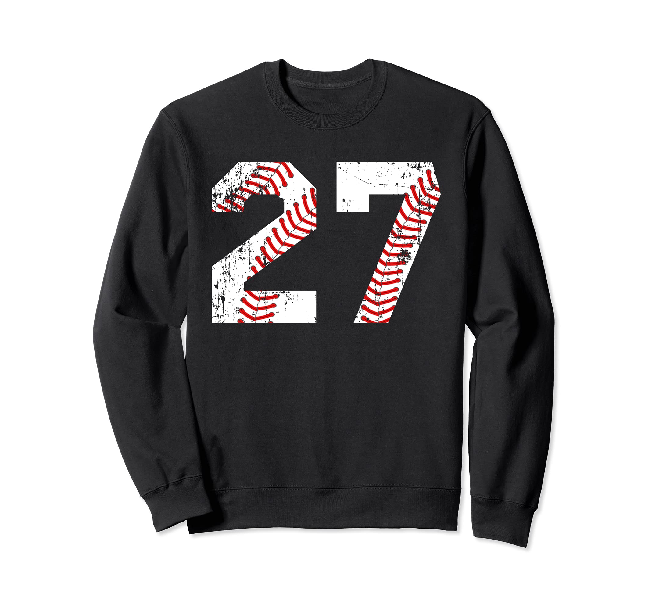 Baseball 27 Jersey Number Sweatshirt - Fun Novelty Design for Adults - T-Shirt, Sweatshirt, Hoodie