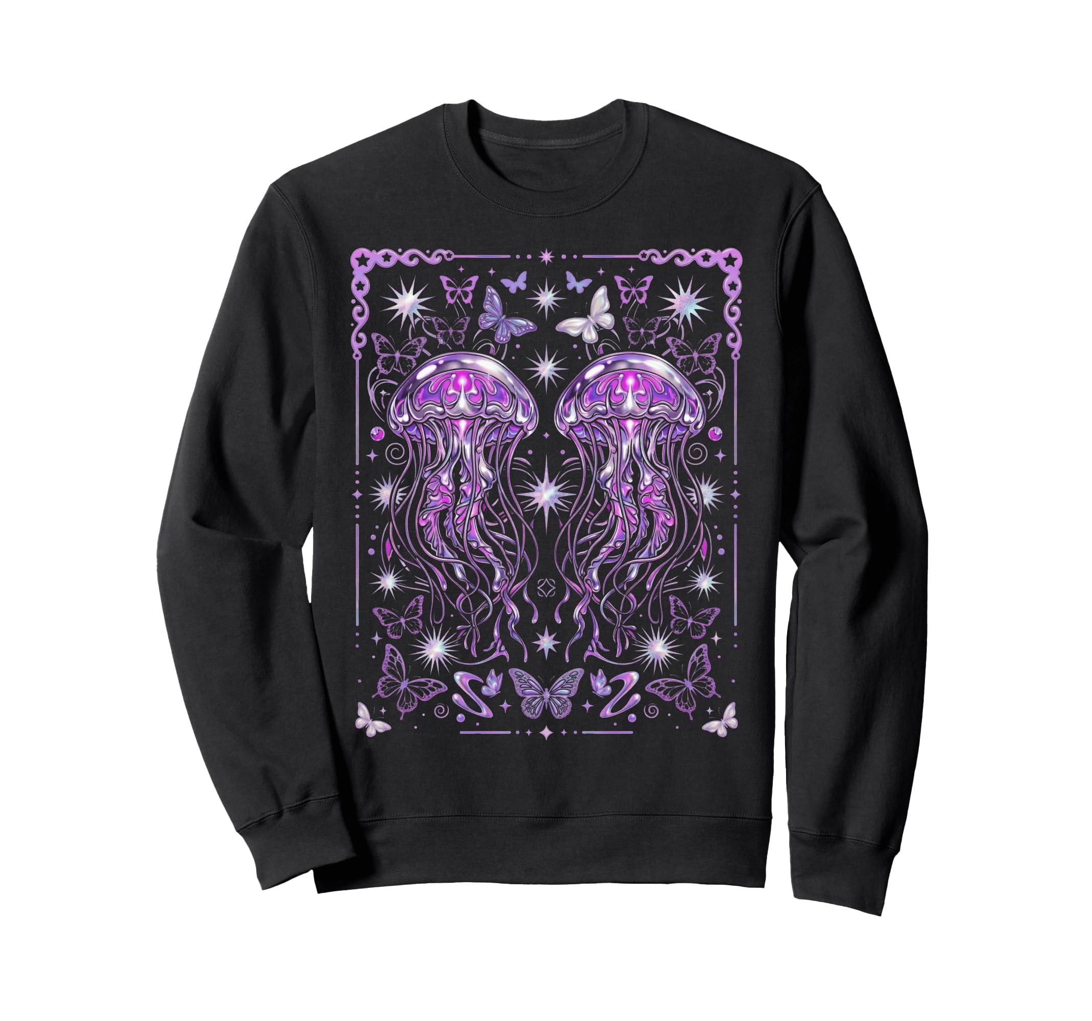 Y2K Jellyfish Aesthetic Ocean Sweatshirt - Custom Art Print Unisex - T-Shirt, Sweatshirt, Hoodie