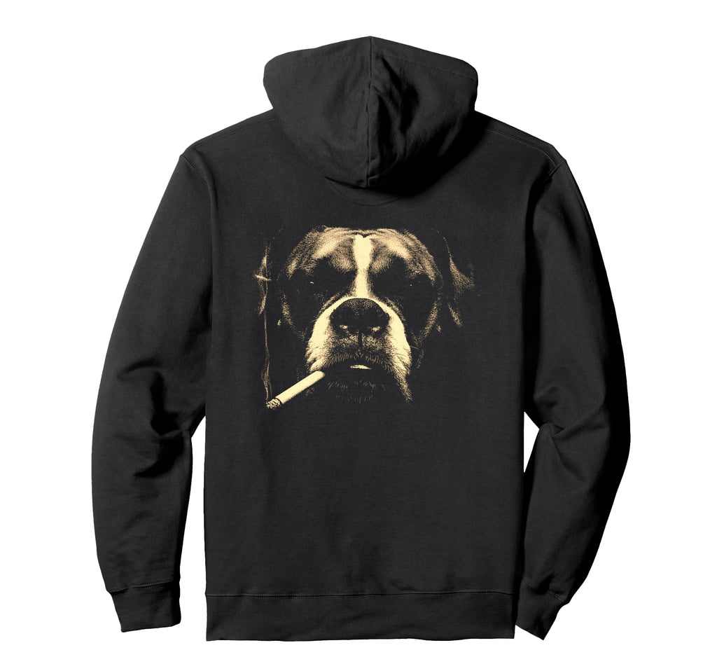 Boxer Smoking Cigarette Grunge Meme 90S Back Hoodie - Trendy Graphic Unisex - T-Shirt, Sweatshirt, Hoodie