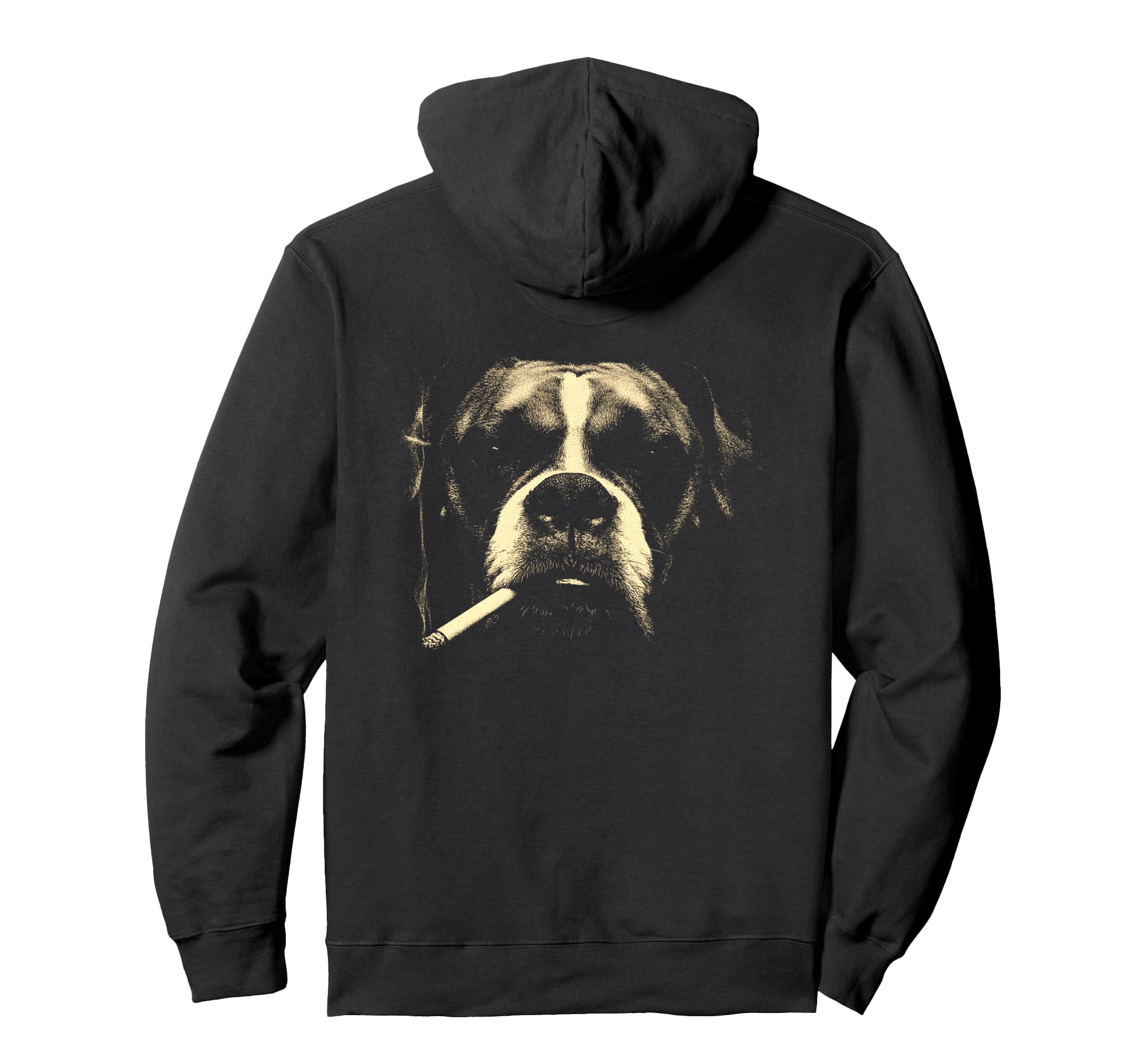 Boxer Smoking Cigarette Grunge Meme 90S Back Hoodie - Trendy Graphic Unisex - T-Shirt, Sweatshirt, Hoodie