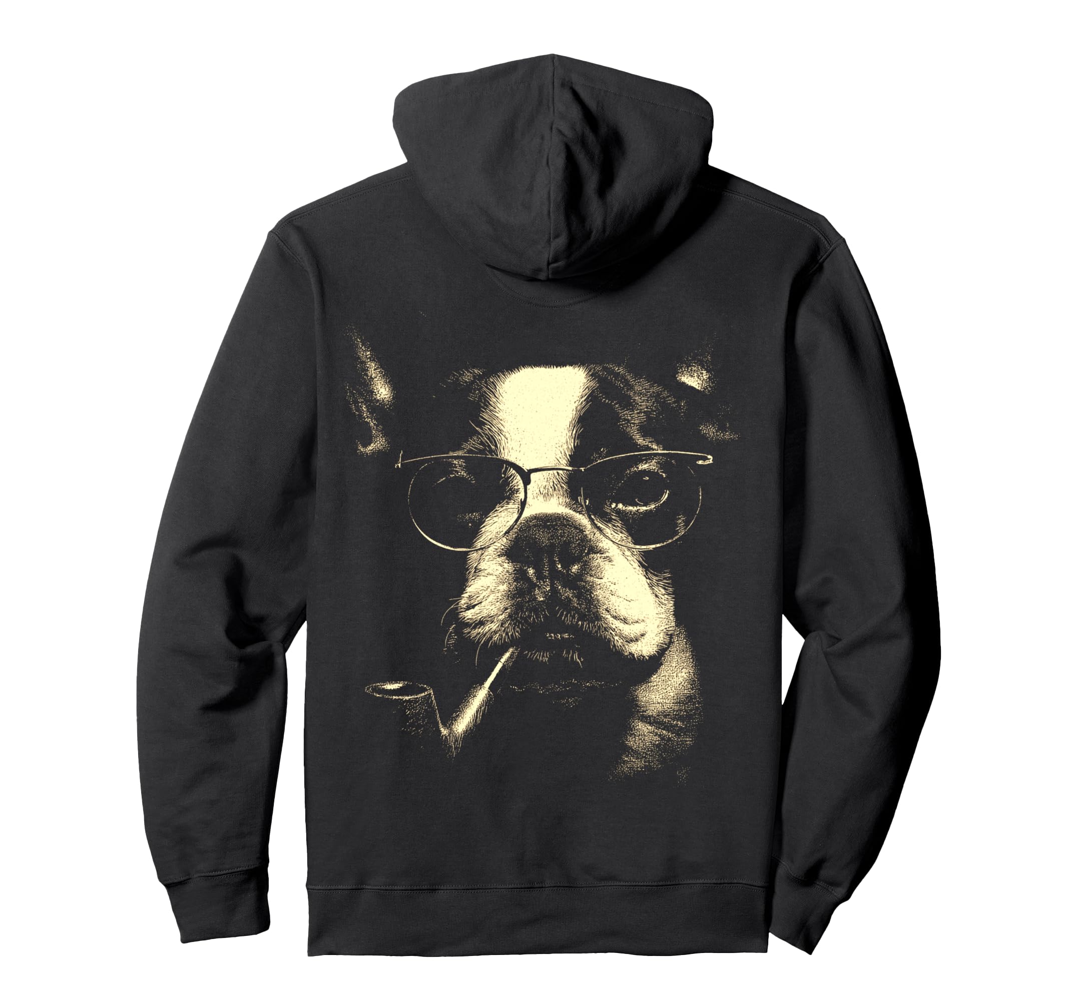 French Bulldog Glasses Smoking Pipe Hoodie - Streetwear Style for Adults - T-Shirt, Sweatshirt, Hoodie