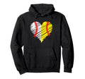 Teen Softball Baseball Heart Sports Hoodie - Aesthetic Graphic Men Women - T-Shirt, Sweatshirt, Hoodie