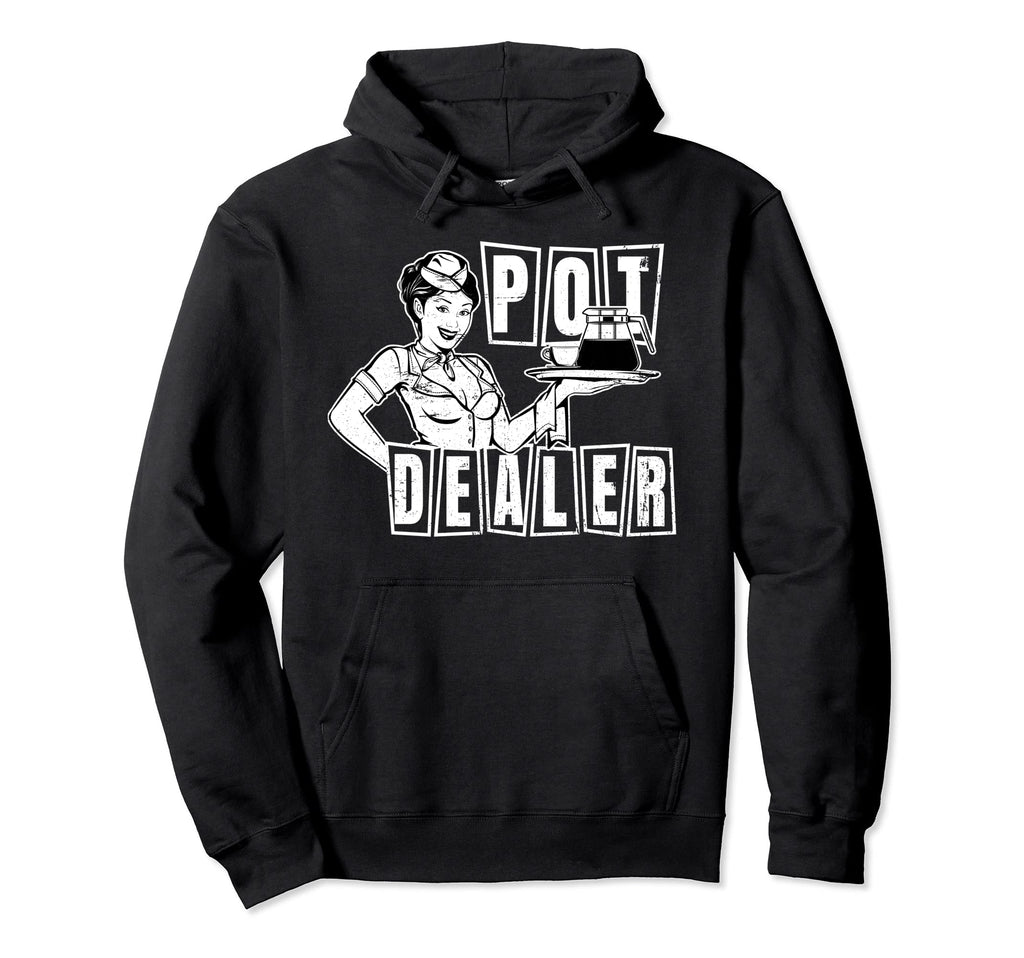 Funny Diner Waitress Server Coffee Pot Hoodie - Fun Novelty Design Unisex - T-Shirt, Sweatshirt, Hoodie