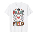 My Heart Is That Field Baseball Mom T-Shirt - Minimalist Print Unisex - T-Shirt, Sweatshirt, Hoodie