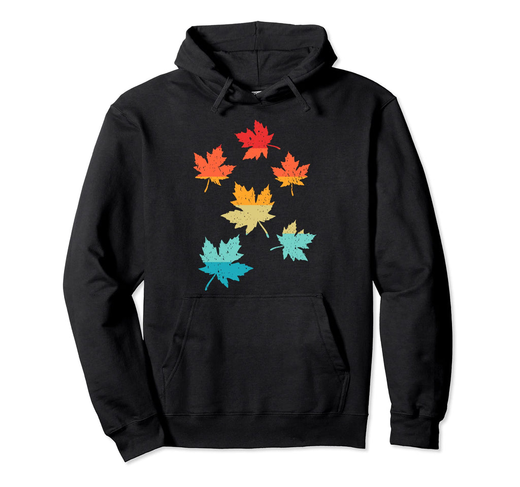 Fall Leaves Silhouette 80S Distressed Hoodie - Streetwear Style Men Women - T-Shirt, Sweatshirt, Hoodie