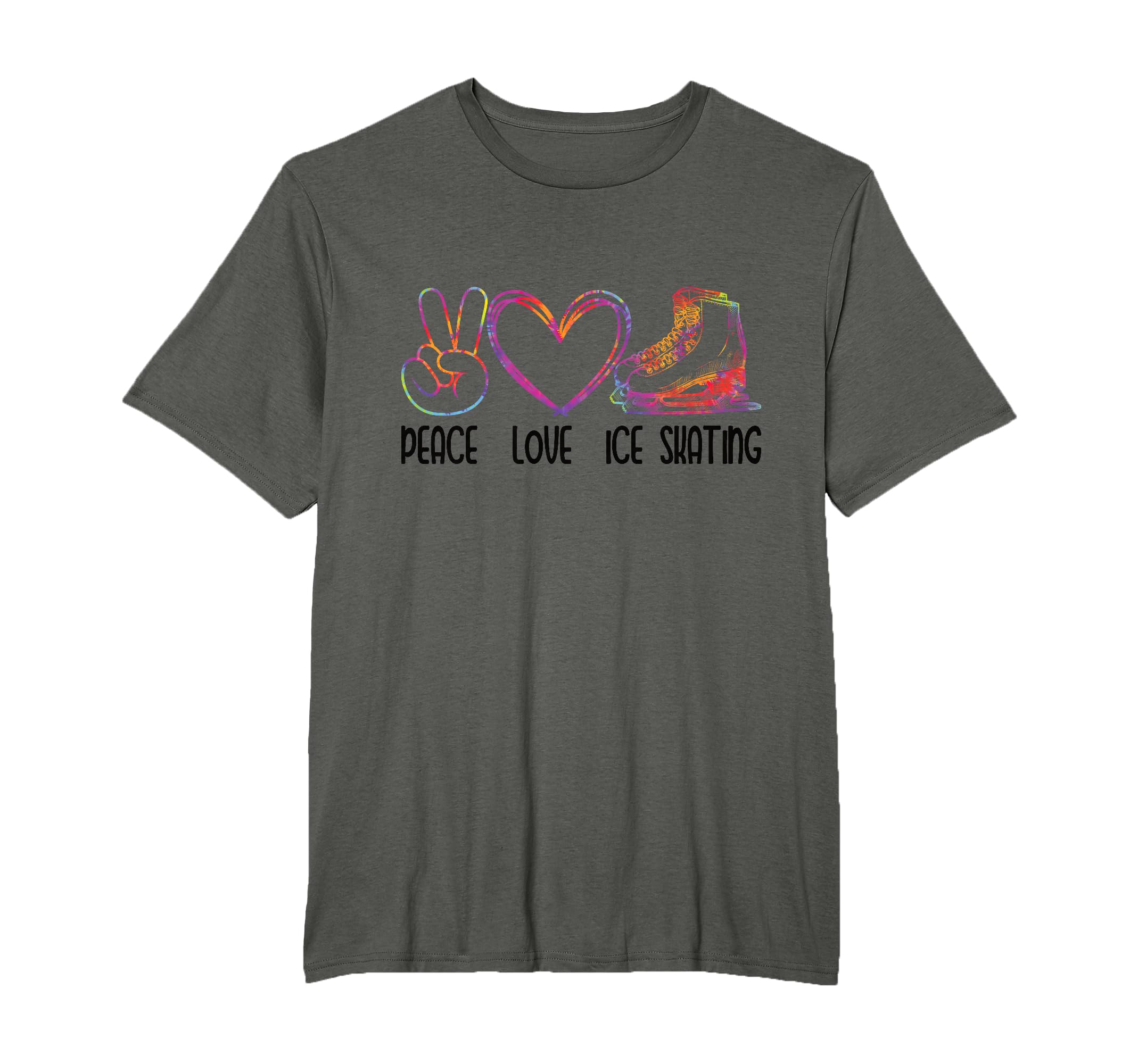 Peace Love Ice Skating Figure T-Shirt - Minimalist Print for Adults - T-Shirt, Sweatshirt, Hoodie