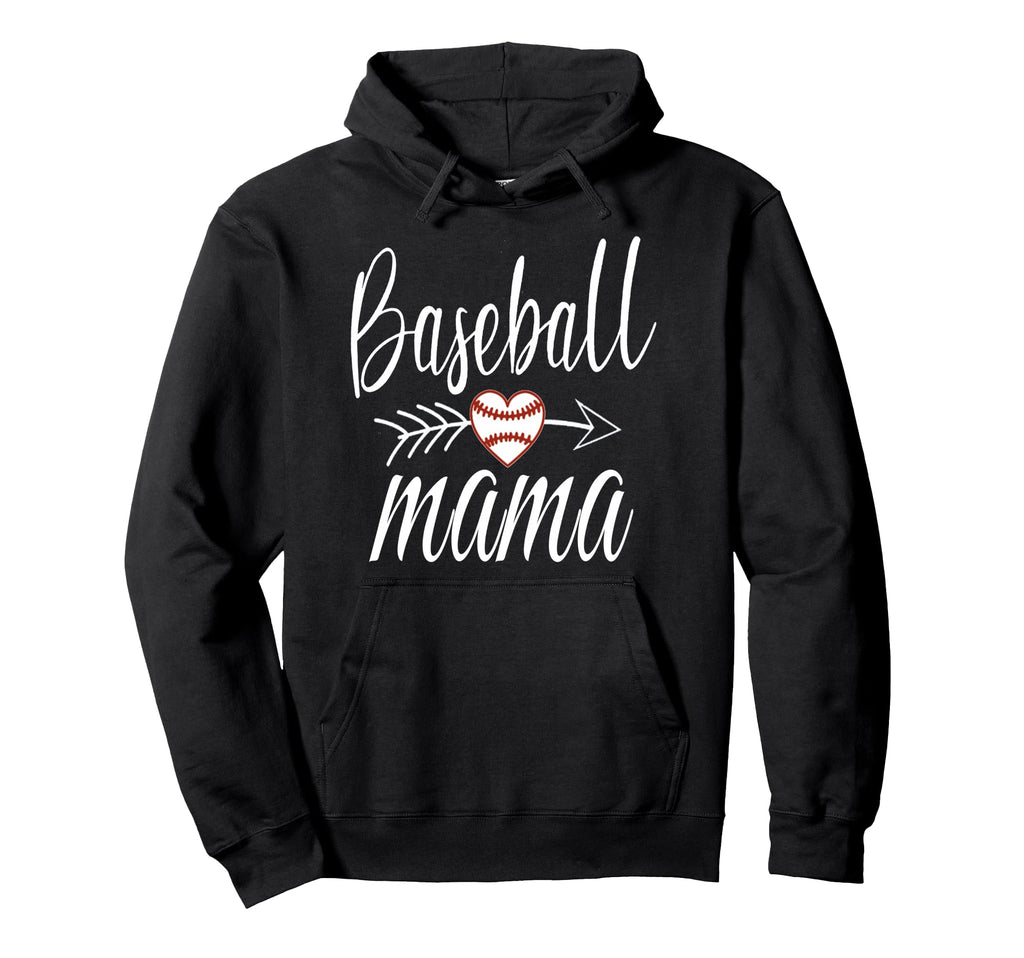 Baseball Mama Heart Mothers Day Mom Hoodie - Casual Everyday Wear Unisex - T-Shirt, Sweatshirt, Hoodie