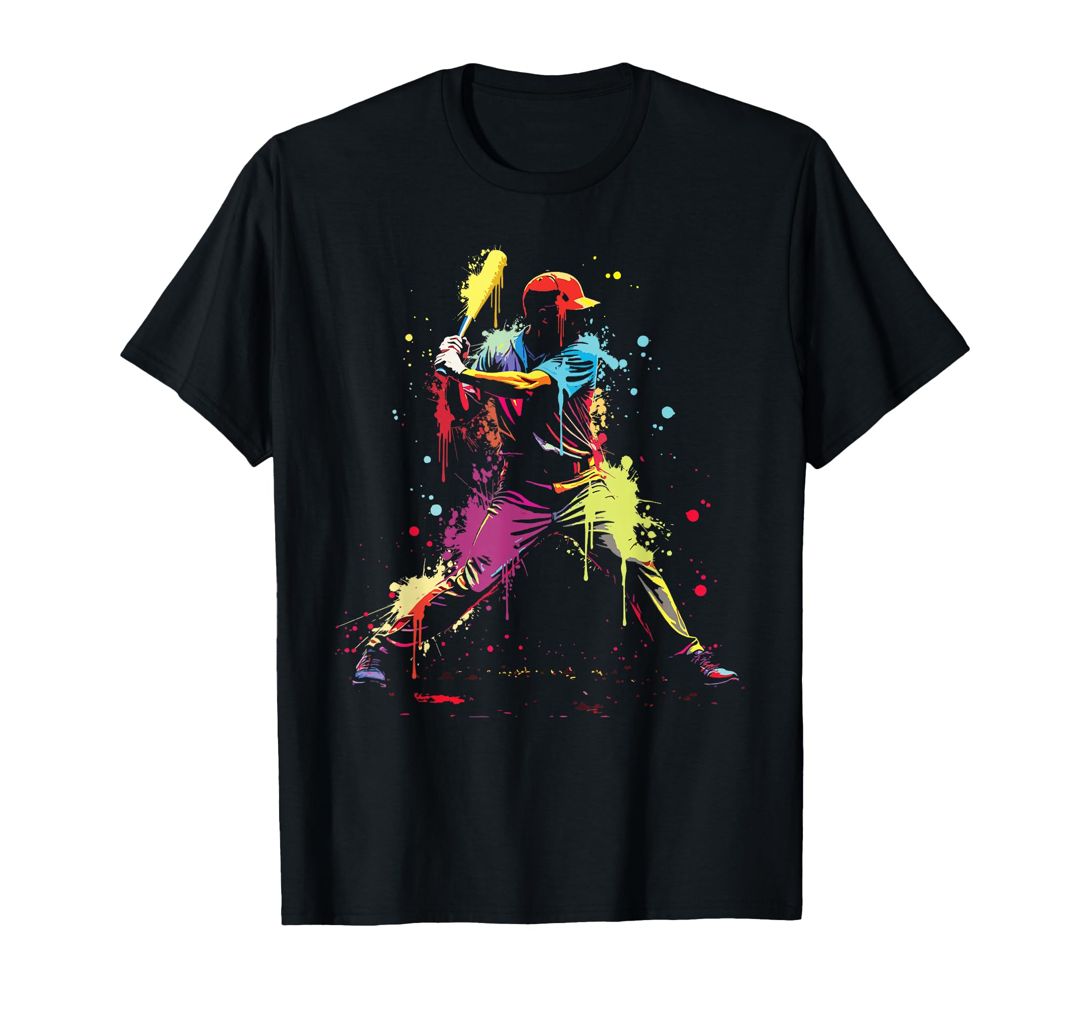 Baseball Player Drip Ice Cream T-Shirt - Fun Novelty Design for Adults - T-Shirt, Sweatshirt, Hoodie
