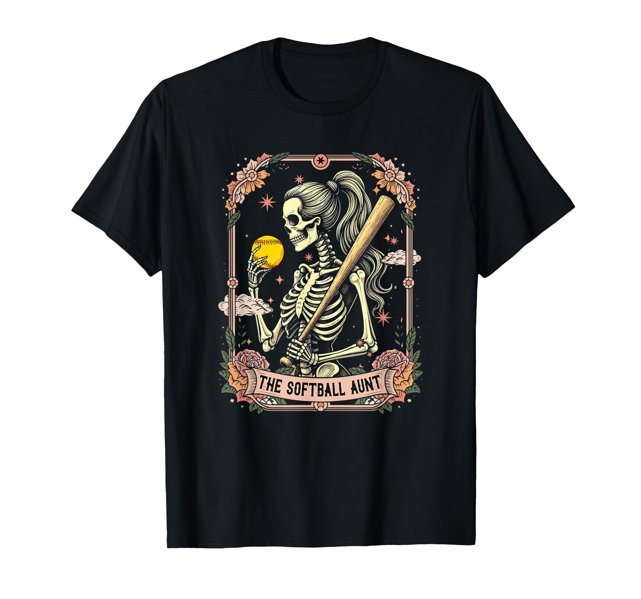 Softball Player Aunt Mothers Day T-Shirt - Custom Art Print Unisex - T-Shirt, Sweatshirt, Hoodie