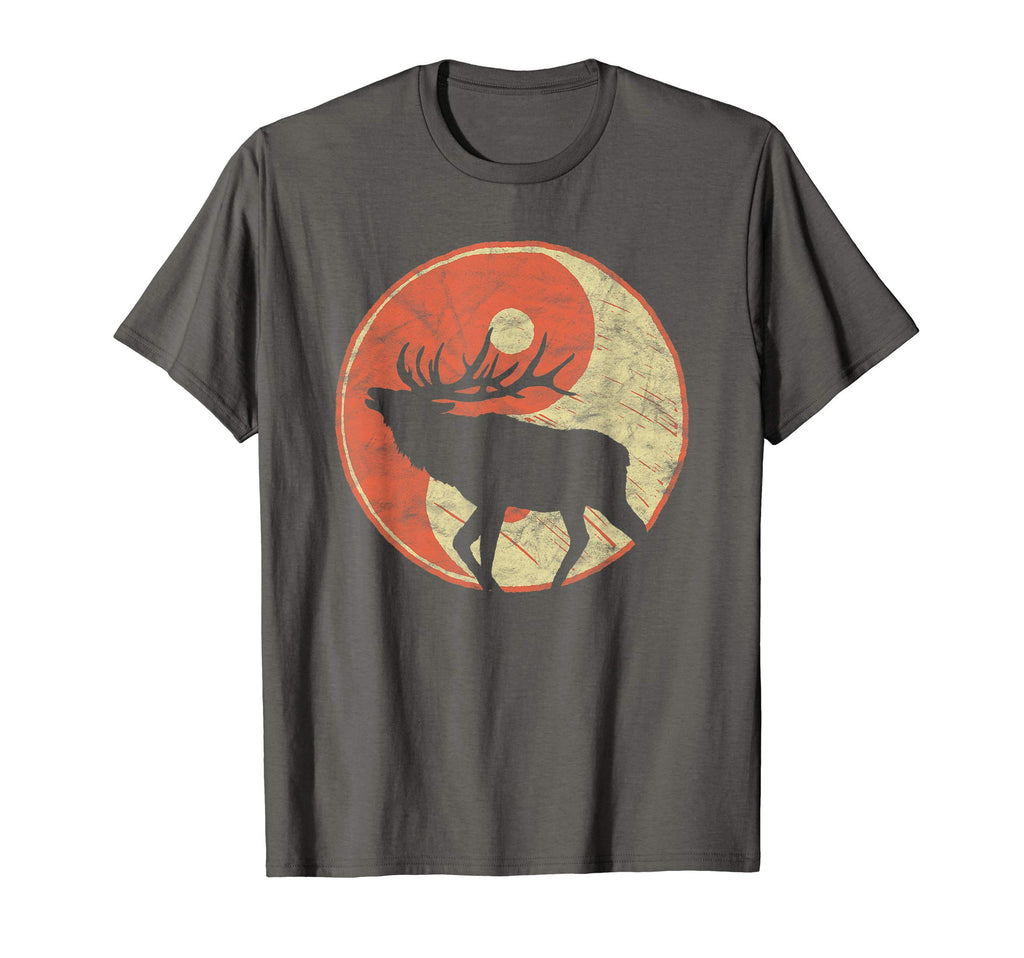 Bugling Elk Yin Yang Distressed Sketch T-Shirt - Trendy Graphic Men Women - T-Shirt, Sweatshirt, Hoodie