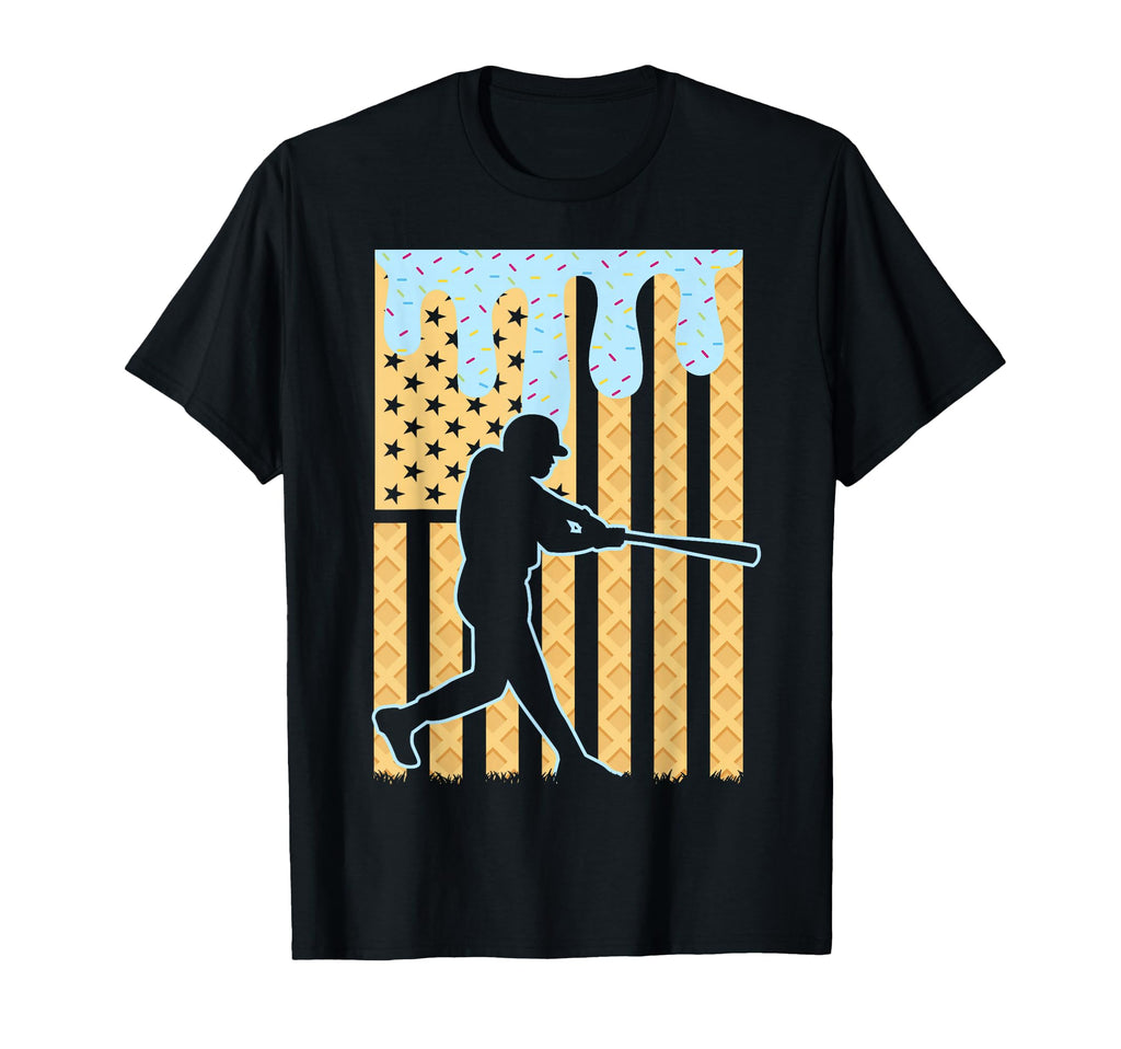 Baseball Drip Dripping Ice Cream T-Shirt - Custom Art Print Men Women - T-Shirt, Sweatshirt, Hoodie