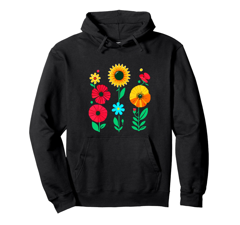 Flowers Pattern Foral Hoodie - Minimalist Print for Adults - T-Shirt, Sweatshirt, Hoodie