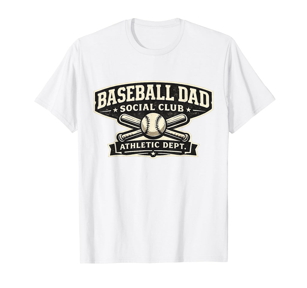 Baseball Dad Social Club Varsity Sports T-Shirt - Custom Art Print Unisex - T-Shirt, Sweatshirt, Hoodie