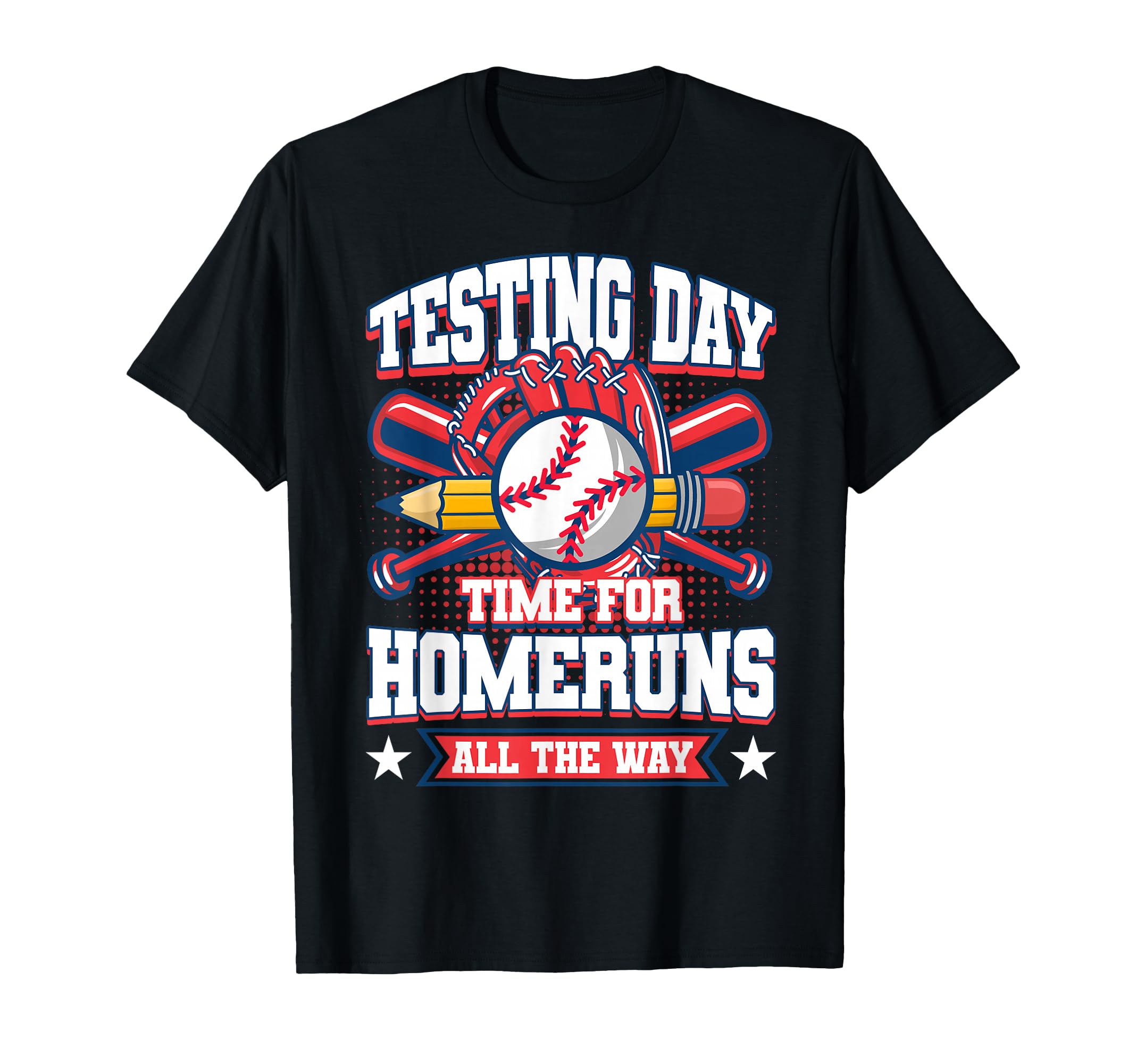 Testing Day Teacher Baseball Bat T-Shirt - Graphic Print for Adults - T-Shirt, Sweatshirt, Hoodie