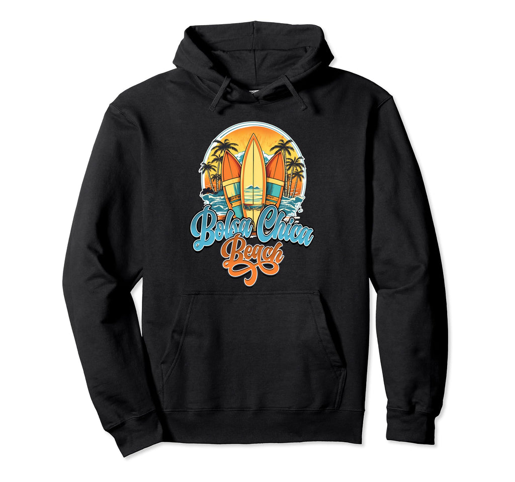 Bolsa Chica Three Surfboard And Hoodie - Casual Everyday Wear for Adults - T-Shirt, Sweatshirt, Hoodie