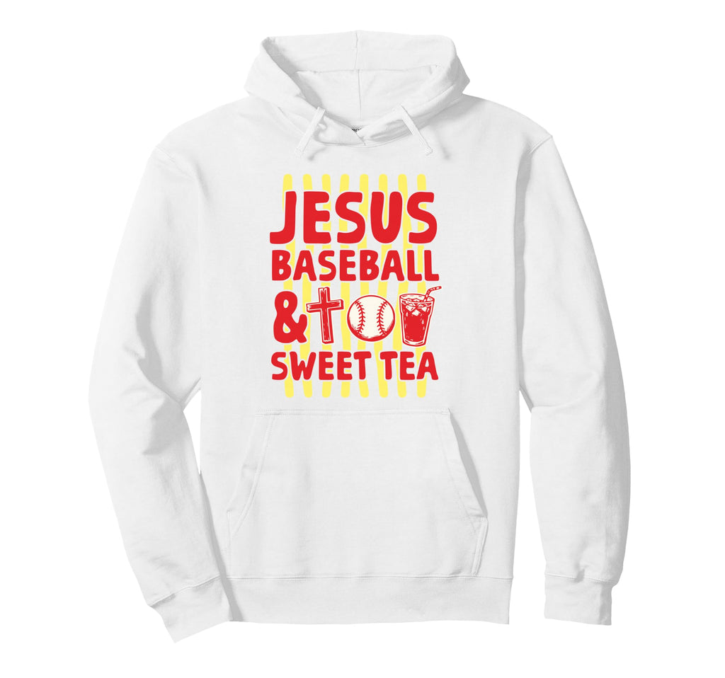 Jesus Baseball And Sweet Tea Christian Hoodie - Novelty Apparel for Adults - T-Shirt, Sweatshirt, Hoodie