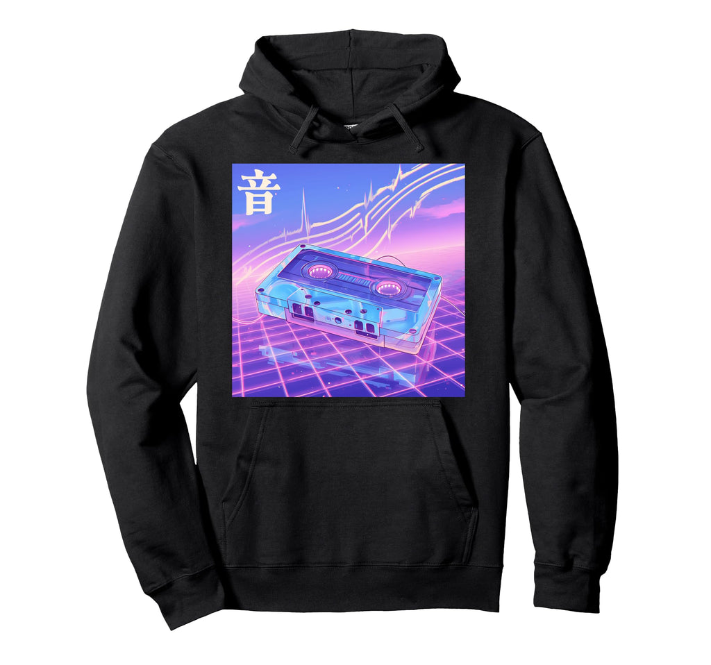 Cassette Tape Sound Vaporwave Japanese Hoodie - Graphic Print for Adults - T-Shirt, Sweatshirt, Hoodie