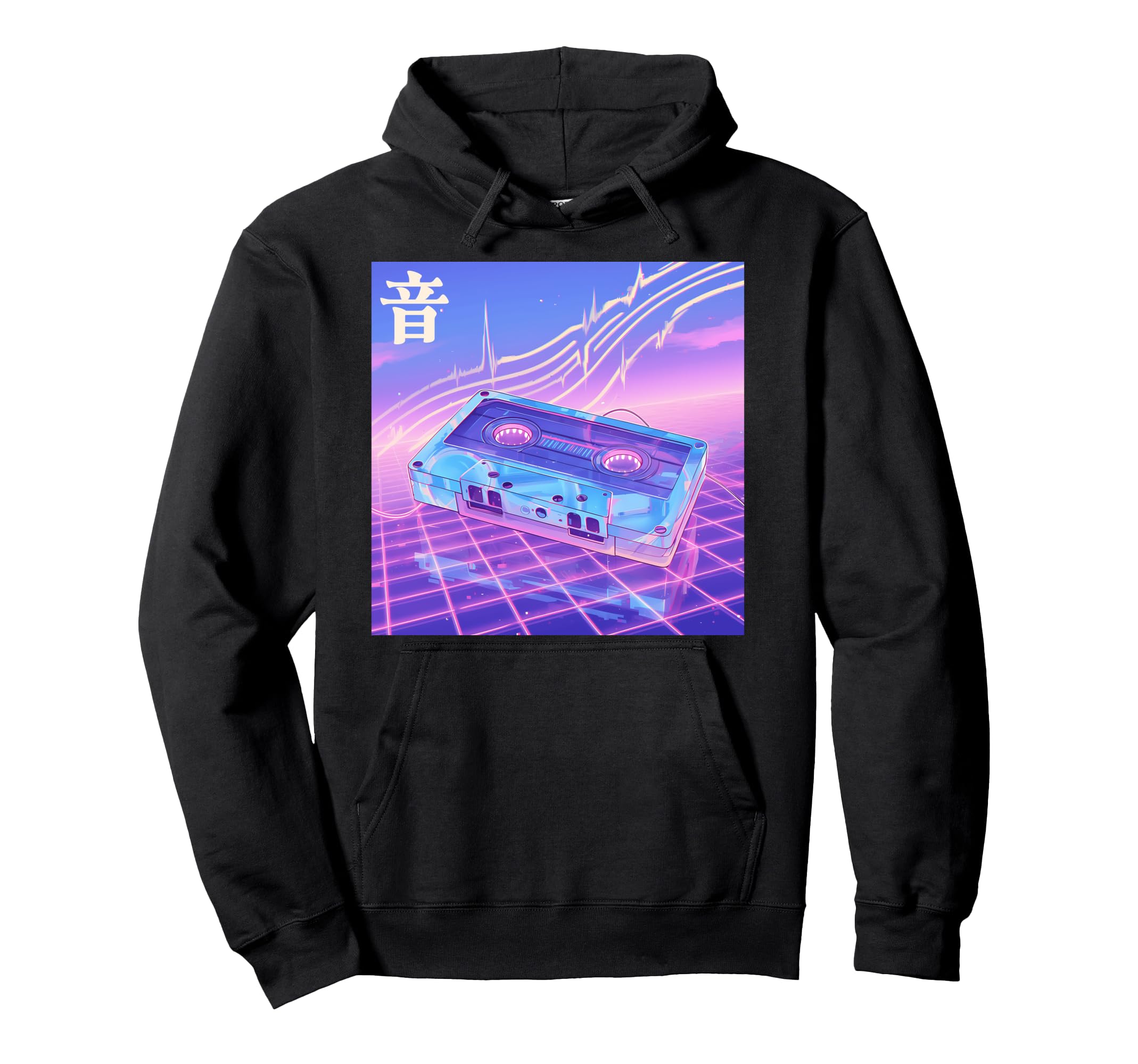 Cassette Tape Sound Vaporwave Japanese Hoodie - Graphic Print for Adults - T-Shirt, Sweatshirt, Hoodie