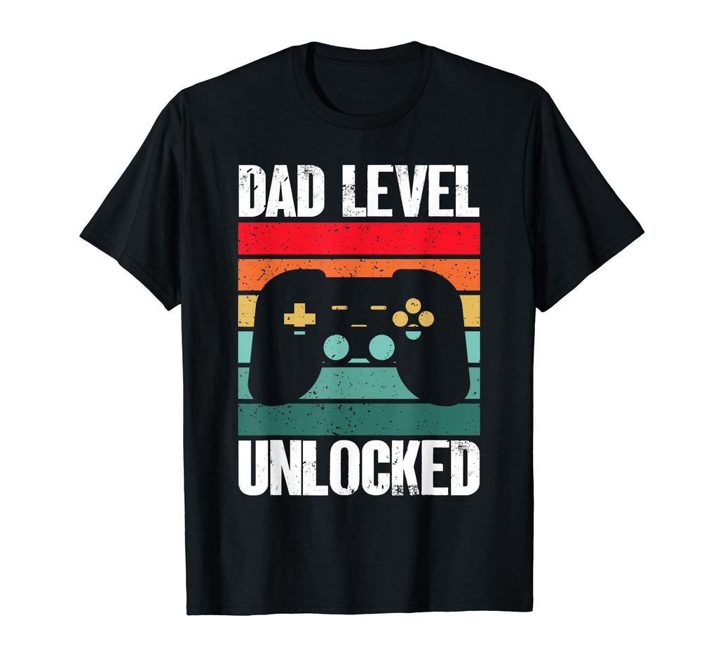 Funny Gamer Dad Fathers Day Dad Level T-Shirt - Custom Art Print Men Women - T-Shirt, Sweatshirt, Hoodie