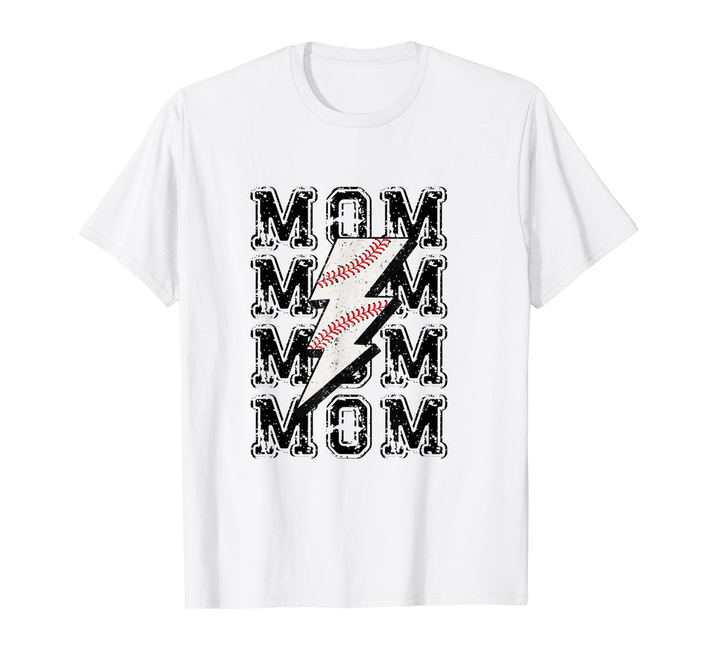 Baseball Mom Lightning Bolt T-Shirt - Fun Novelty Design Men Women - T-Shirt, Sweatshirt, Hoodie