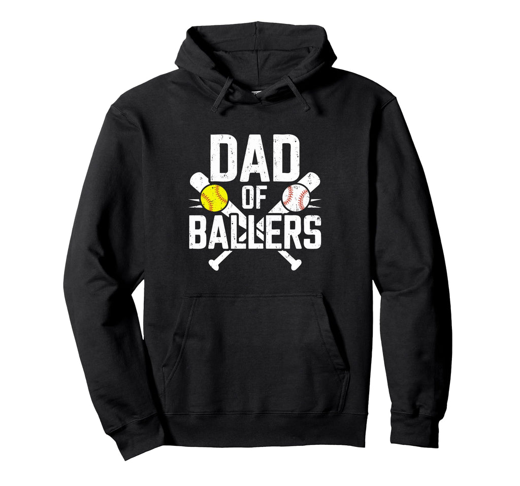 Dad Ballers Baseball Softball Daddy Hoodie - Custom Art Print Unisex - T-Shirt, Sweatshirt, Hoodie