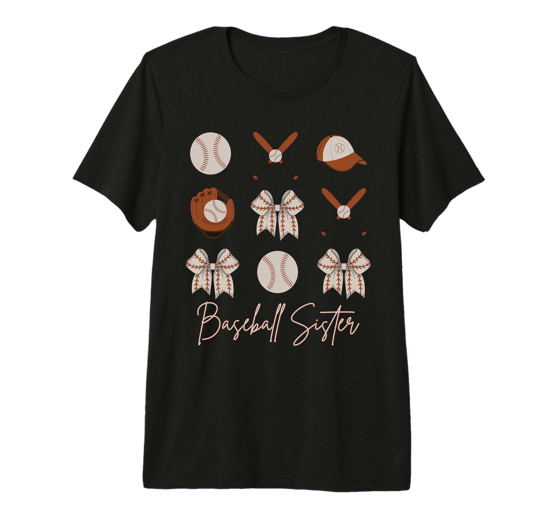 Baseball Sister Coquette Bow Cheer T-Shirt - Custom Art Print Men Women - T-Shirt, Sweatshirt, Hoodie