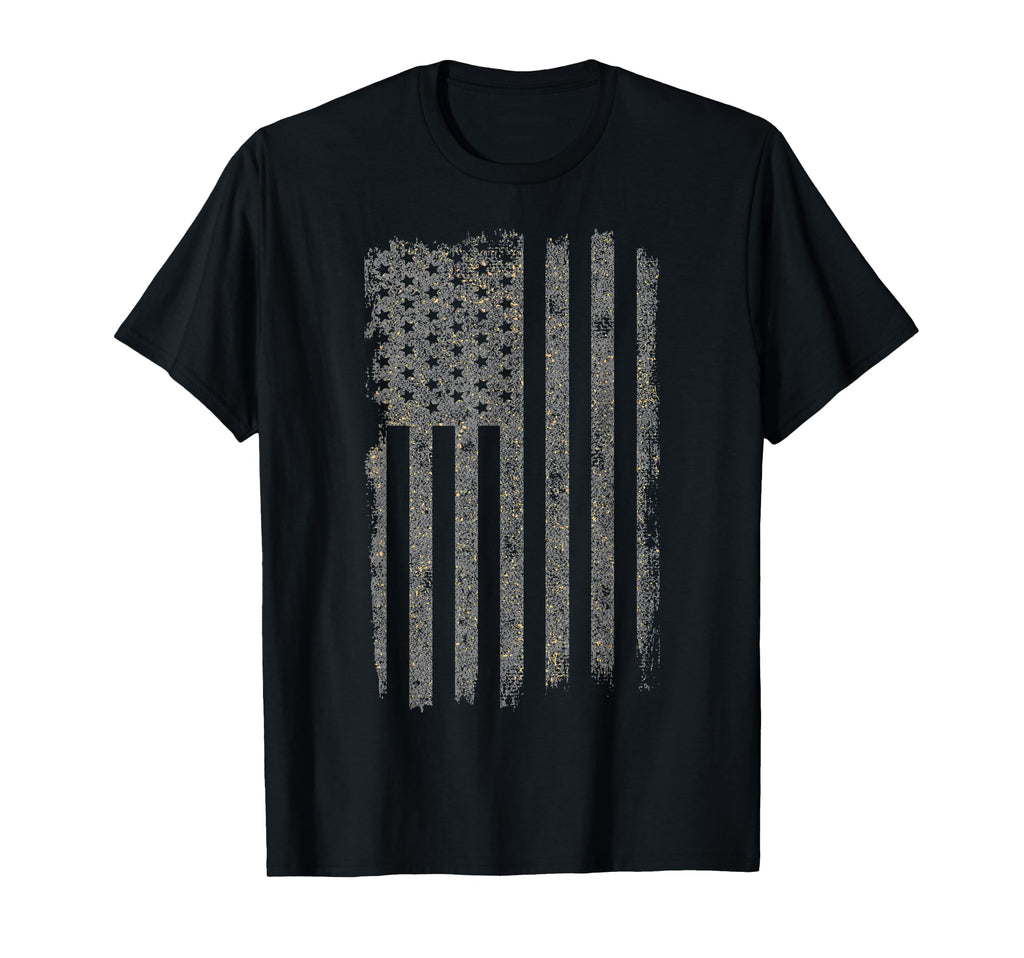 American Flag Patriotic Distressed Usa T-Shirt - Custom Art Print Unisex - T-Shirt, Sweatshirt, Hoodie