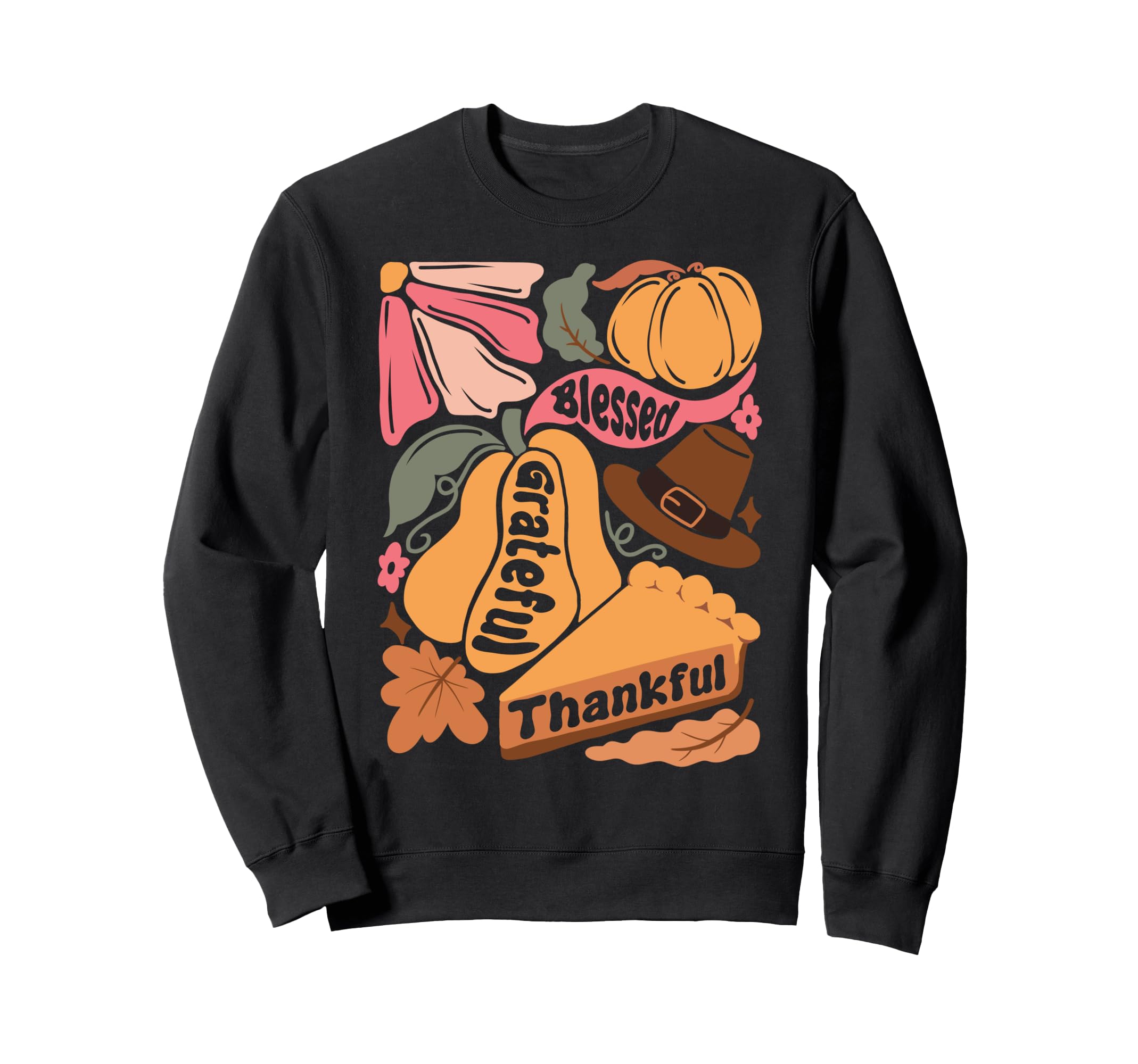 Blessed Grateful Thankful Boho Sweatshirt - Minimalist Print Unisex - T-Shirt, Sweatshirt, Hoodie