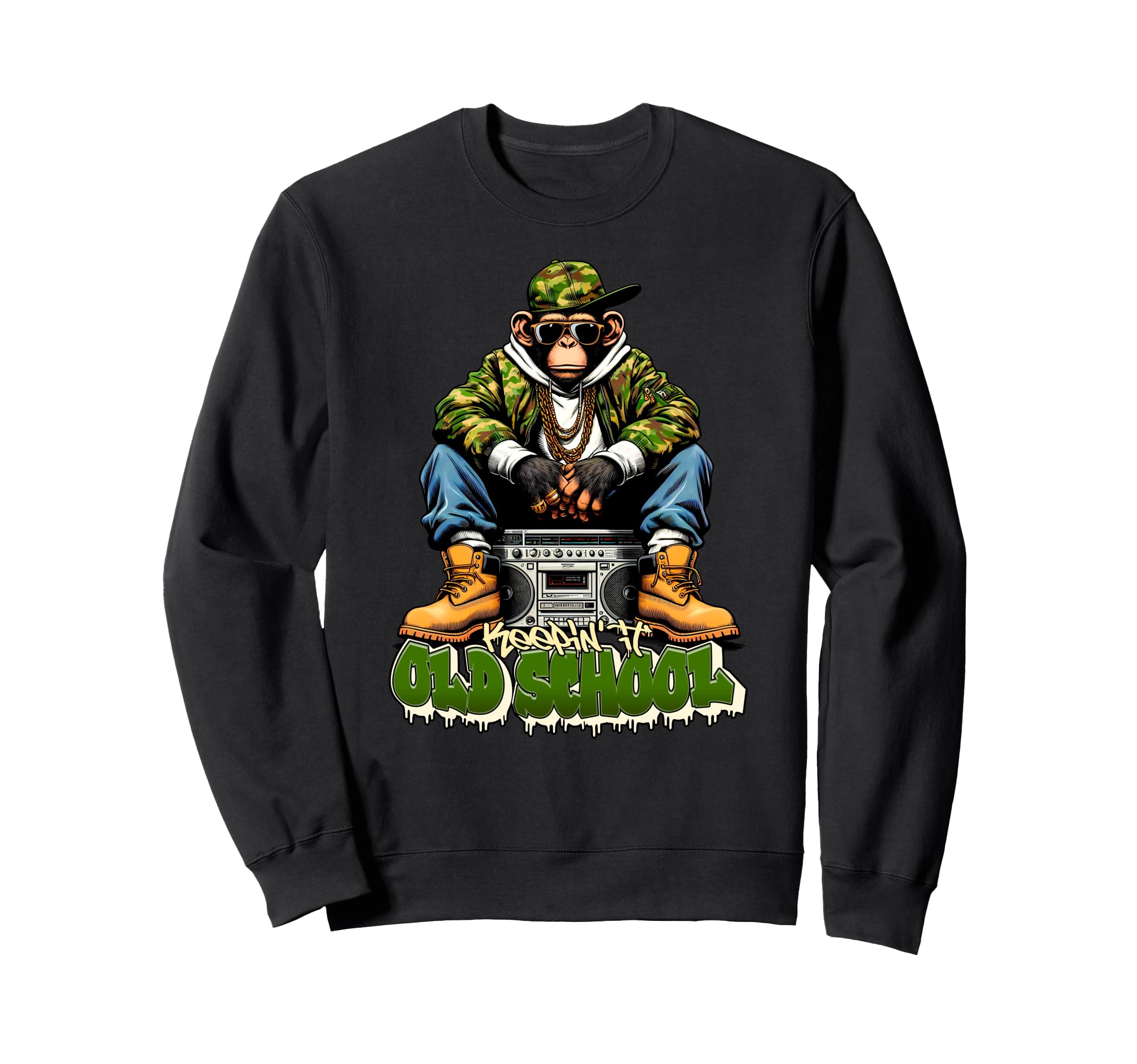 Keeping It Old School Hip Hop Bronx Sweatshirt - Fun Novelty Design Unisex - T-Shirt, Sweatshirt, Hoodie