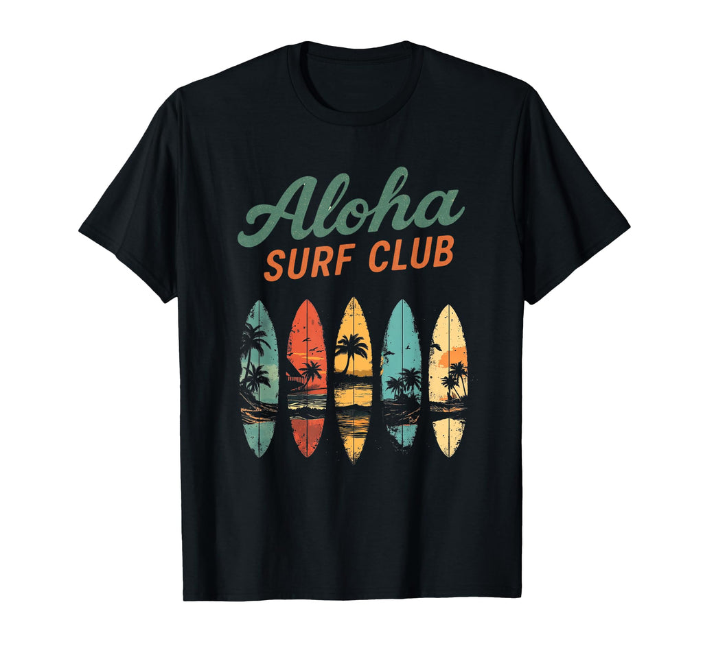 Aloha Surf Club Tropical Surfboards T-Shirt - Aesthetic Graphic Men Women - T-Shirt, Sweatshirt, Hoodie