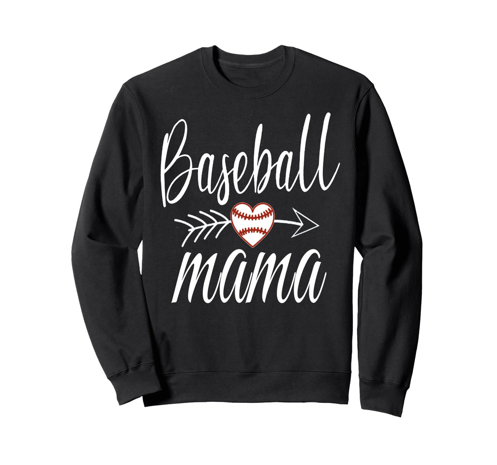 Baseball Mama Heart Mothers Day Mom Sweatshirt - Trendy Graphic for Adults - T-Shirt, Sweatshirt, Hoodie