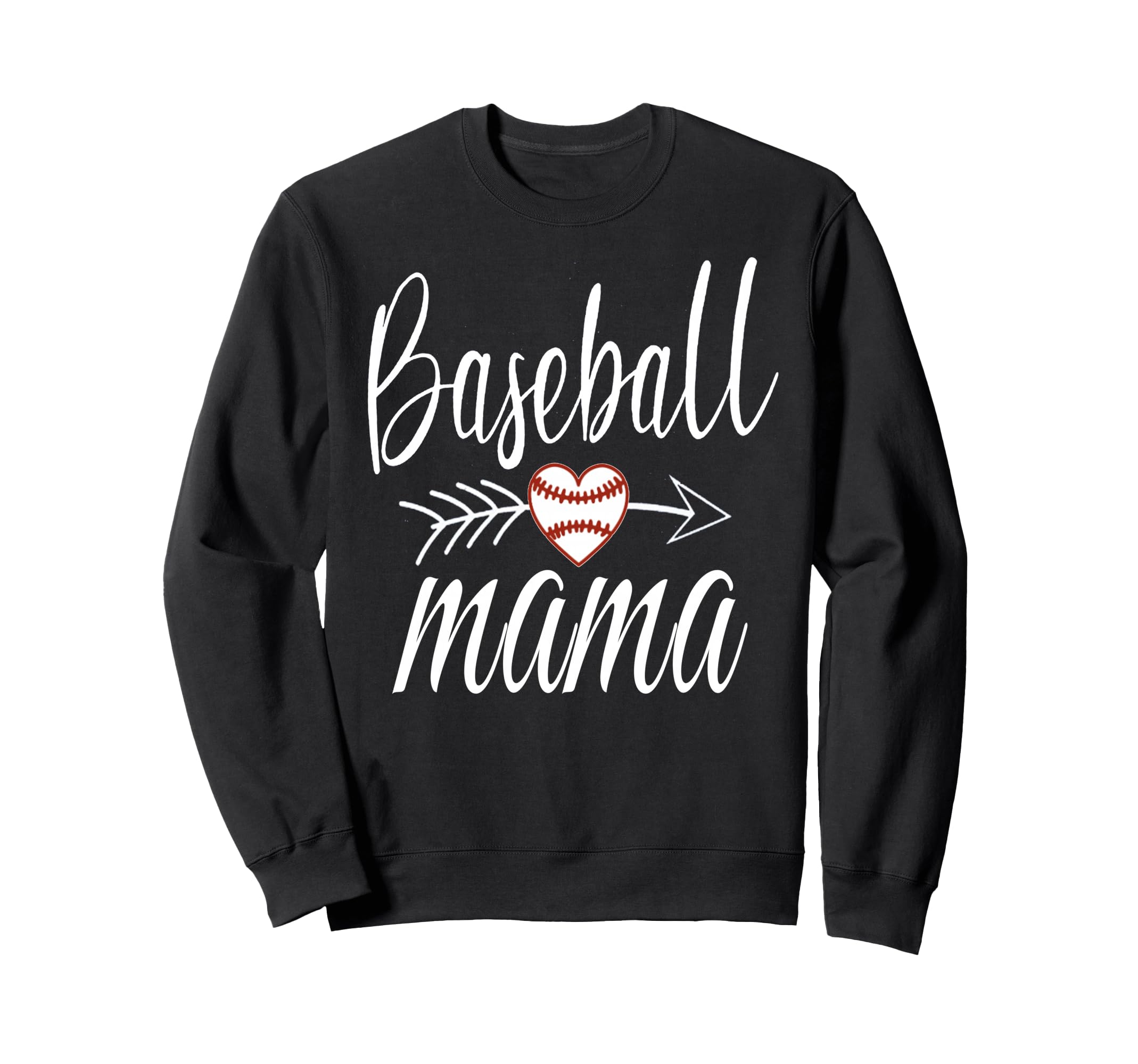 Baseball Mama Heart Mothers Day Mom Sweatshirt - Trendy Graphic for Adults - T-Shirt, Sweatshirt, Hoodie