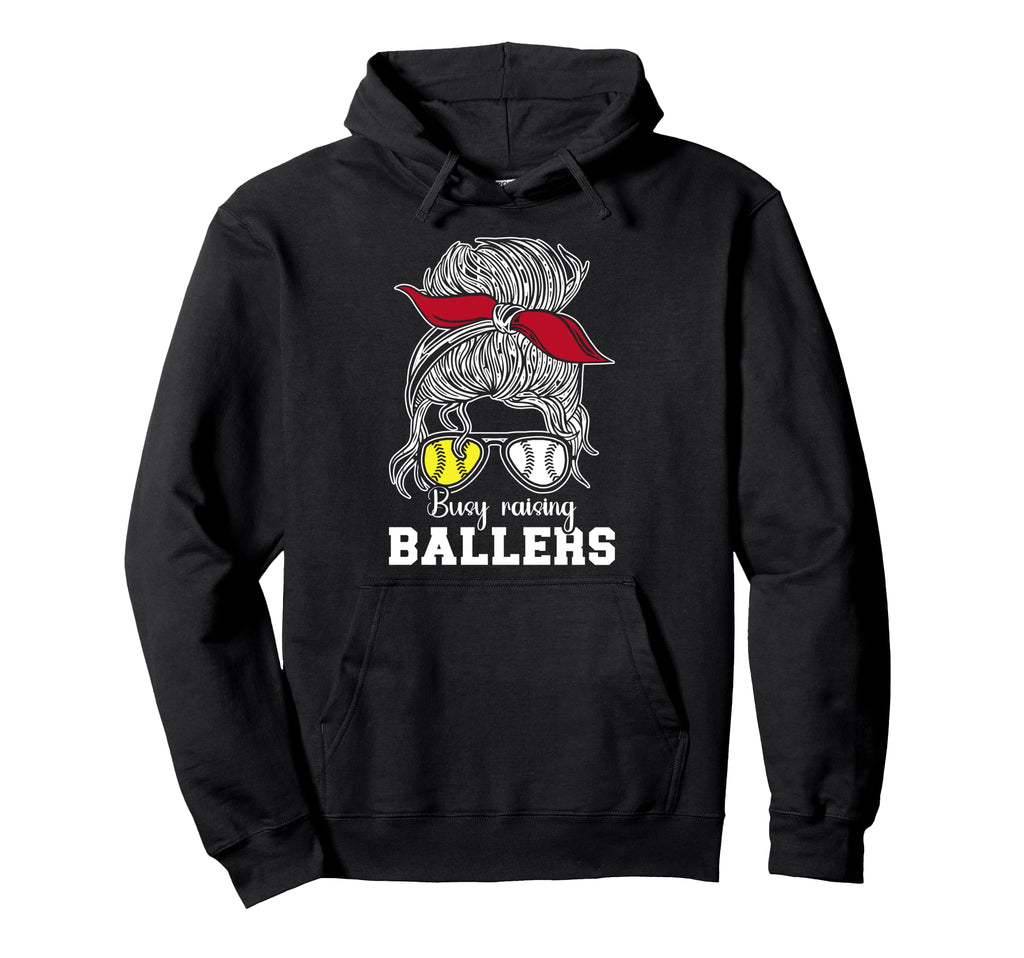 Busy Raising Ballers Baseball Hoodie - Custom Art Print for Adults - T-Shirt, Sweatshirt, Hoodie