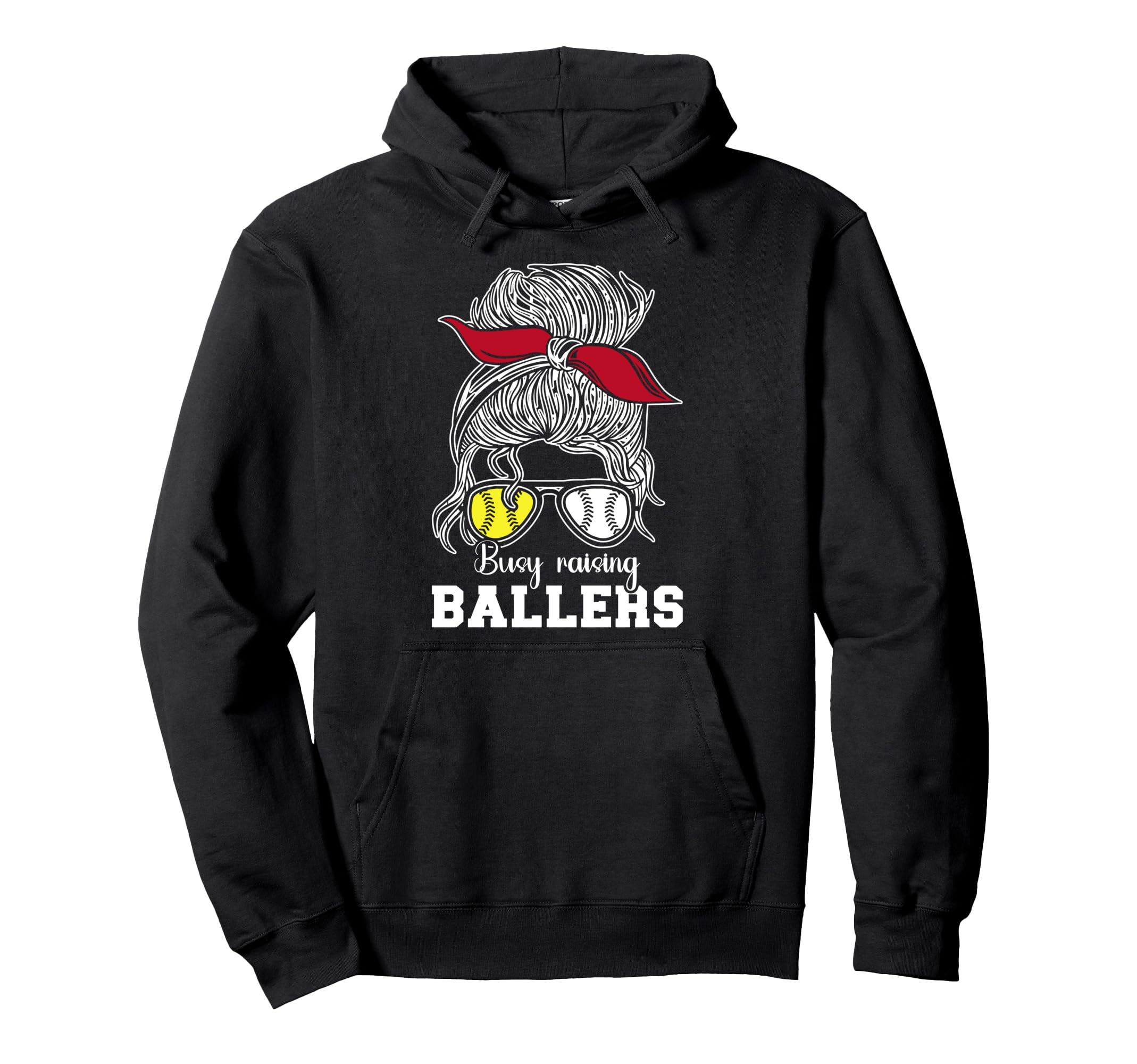 Busy Raising Ballers Baseball Hoodie - Custom Art Print for Adults - T-Shirt, Sweatshirt, Hoodie