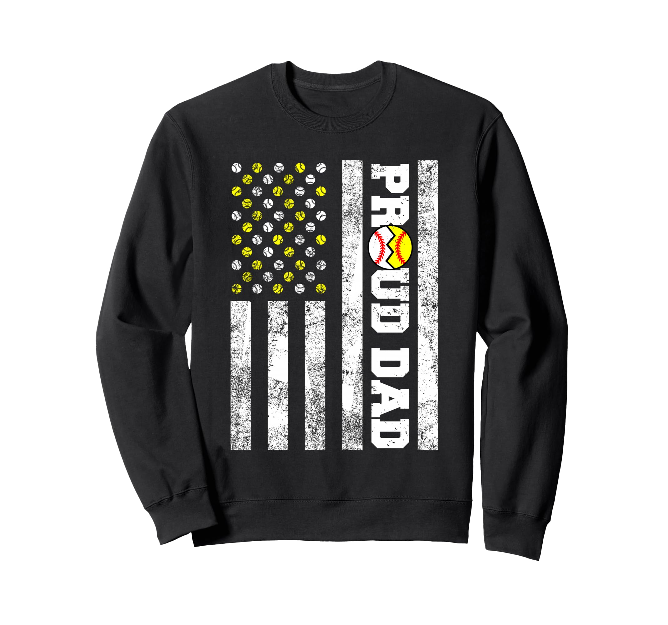 Proud Dad American Flag Funny Sweatshirt - Unique Graphic for Adults - T-Shirt, Sweatshirt, Hoodie