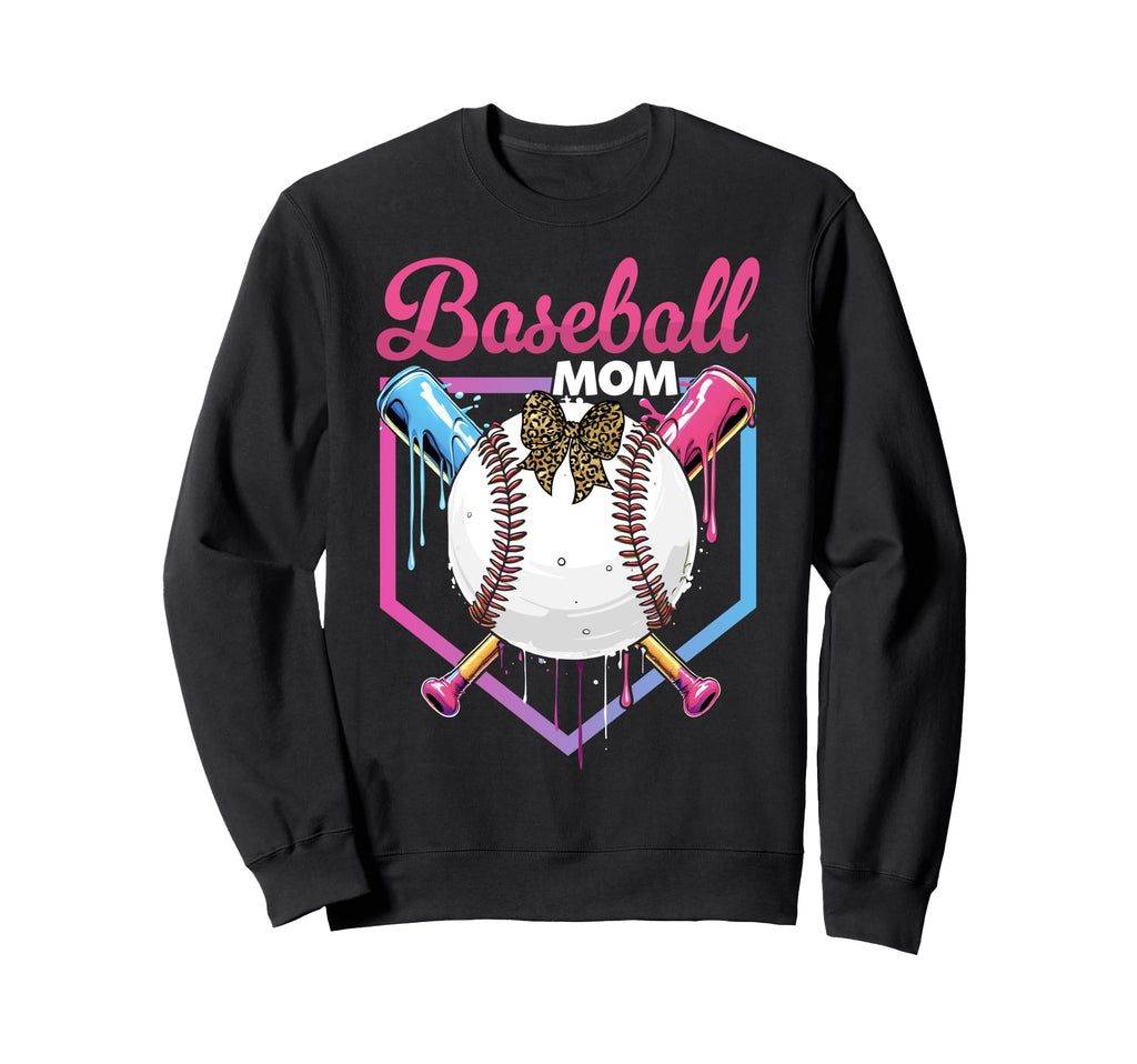 Baseball Drip Mom Bow Baseball Sweatshirt - Novelty Apparel for Adults - T-Shirt, Sweatshirt, Hoodie