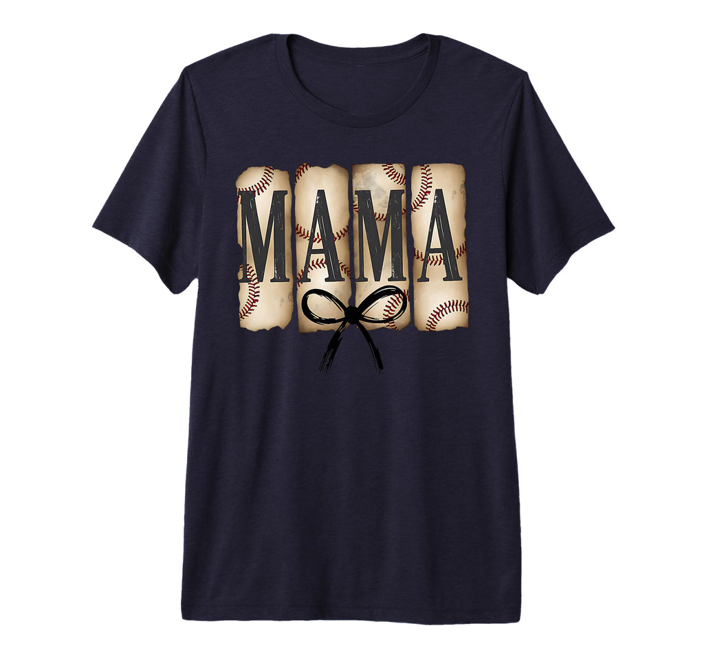 Mama Mothers Day Coquette Bow Baseball T-Shirt - Graphic Print for Adults - T-Shirt, Sweatshirt, Hoodie
