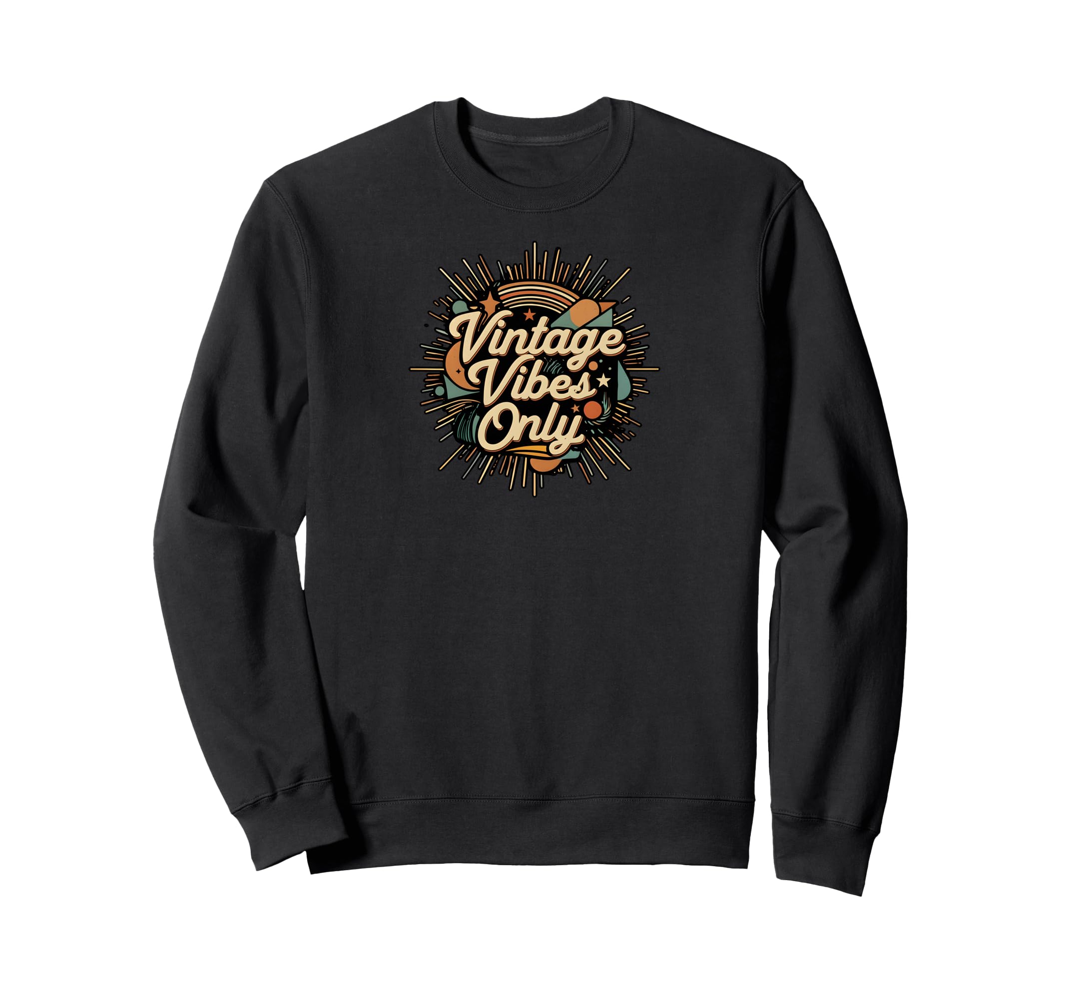 Vibes Only Groovy Boho Aesthetic Sweatshirt - Custom Art Print Unisex - T-Shirt, Sweatshirt, Hoodie