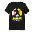 Mom Both And Baseball Softball Mothers T-Shirt - Minimalist Print Unisex - T-Shirt, Sweatshirt, Hoodie