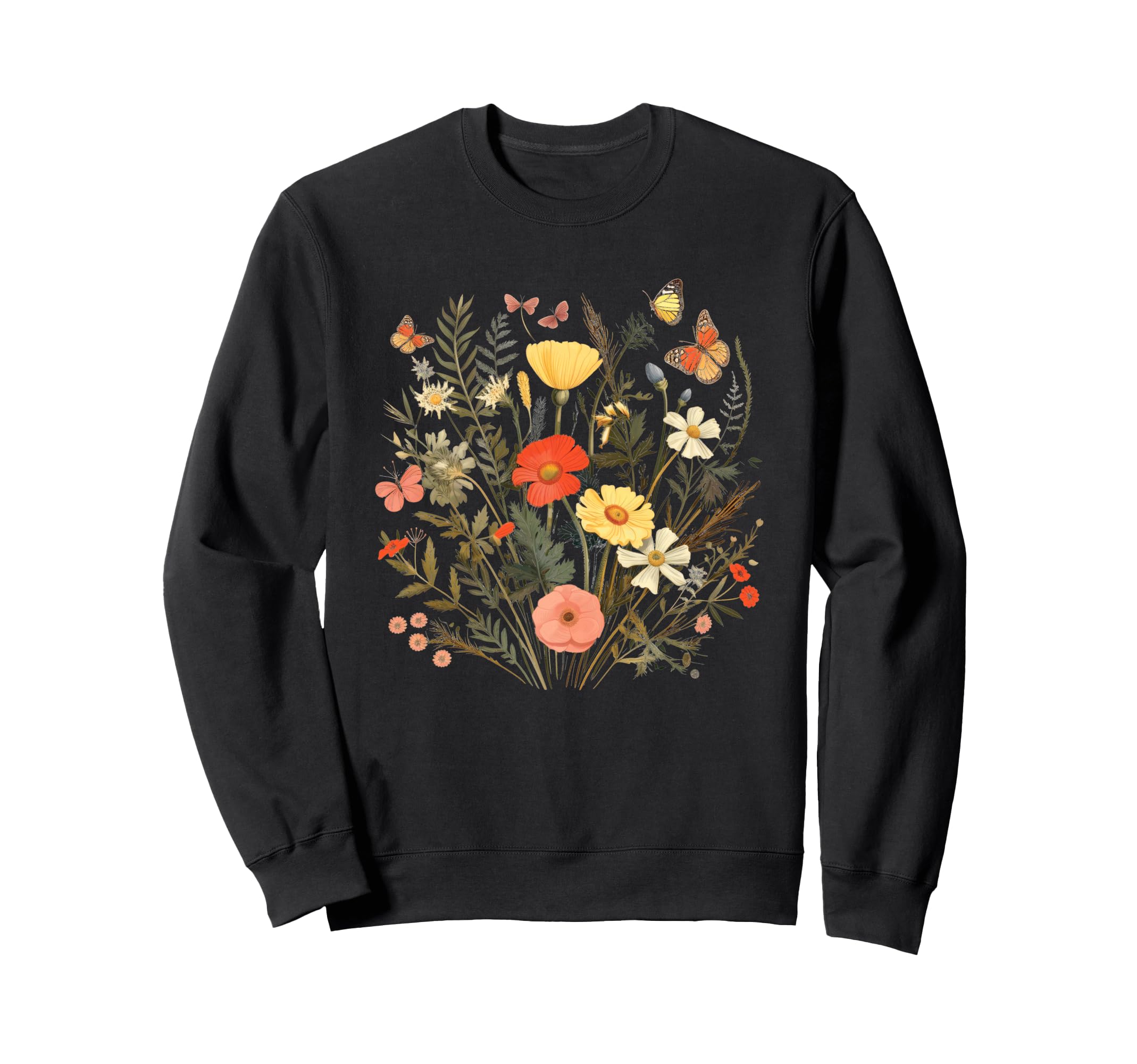 Romantic Wildflowers Boho Sweatshirt - Casual Everyday Wear Unisex - T-Shirt, Sweatshirt, Hoodie