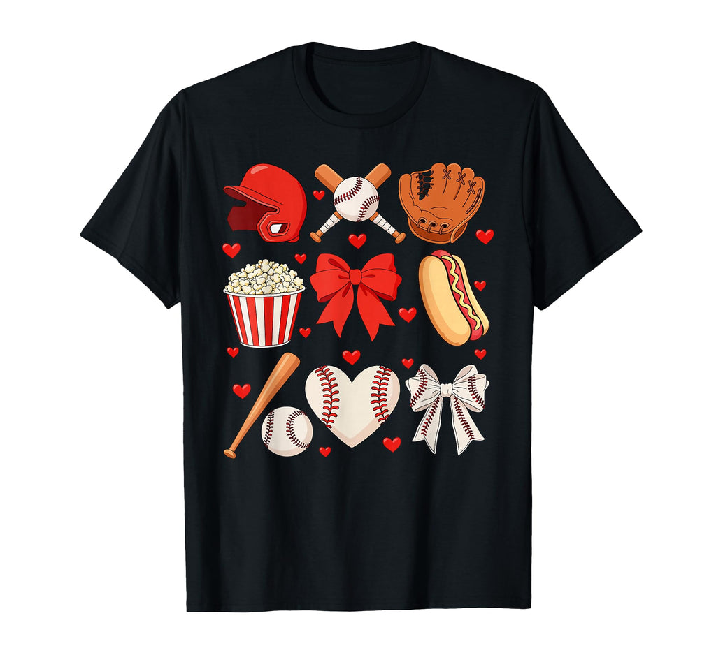 Baseball Bow Mothers Day Baseball T-Shirt - Custom Art Print for Adults - T-Shirt, Sweatshirt, Hoodie