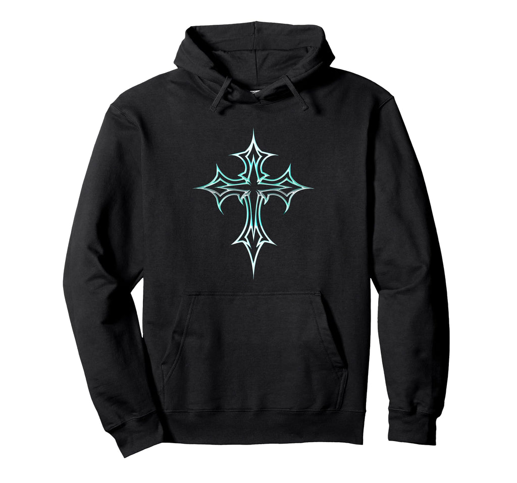 Gothic Cross Y2K Aesthetic Emo Goth Hoodie - Minimalist Print Men Women - T-Shirt, Sweatshirt, Hoodie